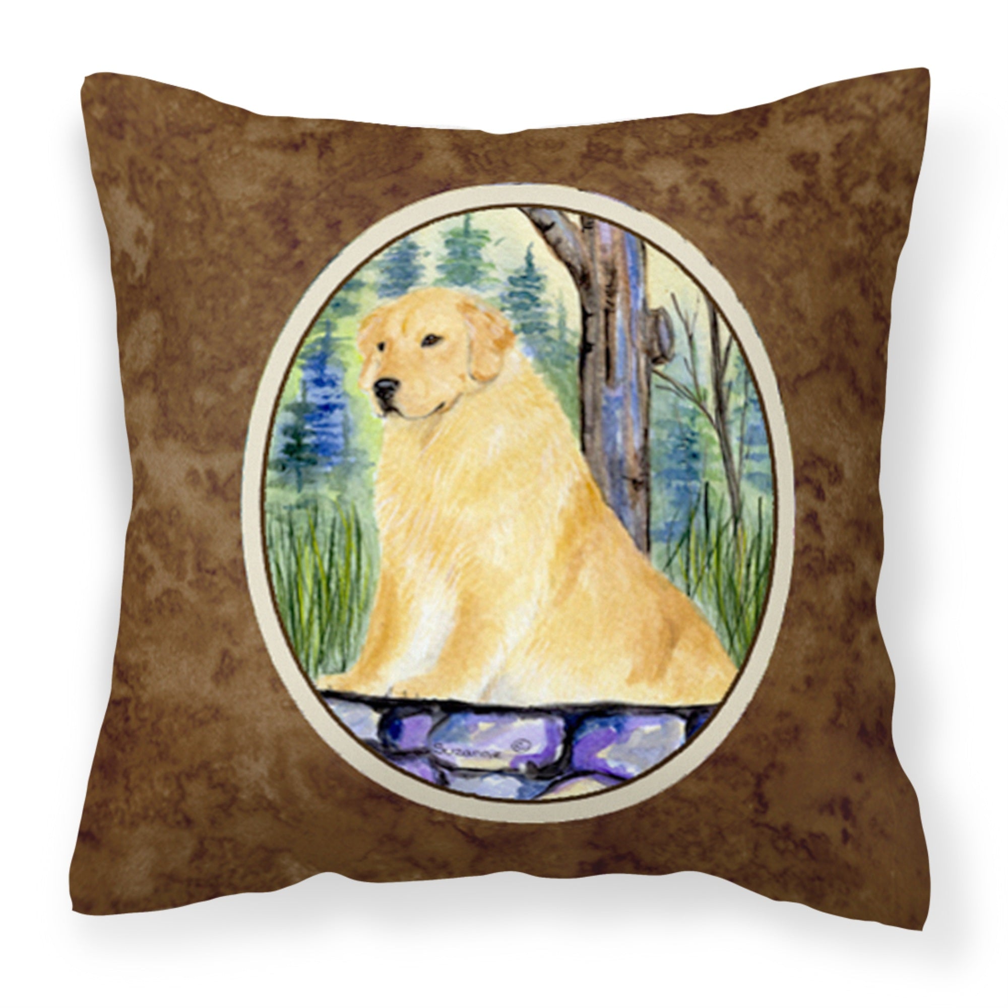 'Caroline'S Treasures Ss8111Pw1414 Golden Retriever Decorative Canvas Fabric Pillow, Large, Multicolor'