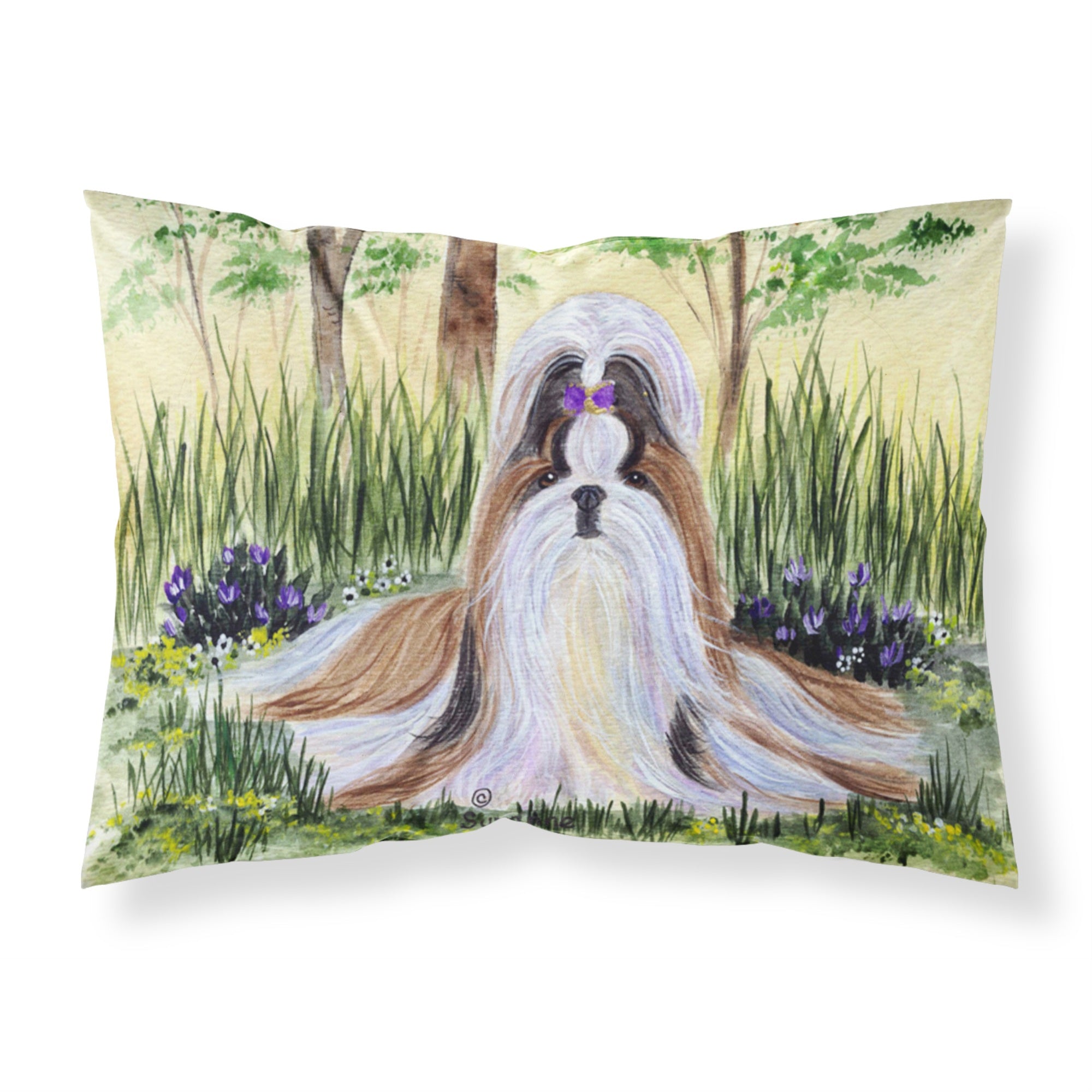 'Caroline'S Treasures Ss8112Pillowcase Shih Tzu Moisture Wicking Fabric Standard Pillowcase, Large, Multicolor'
