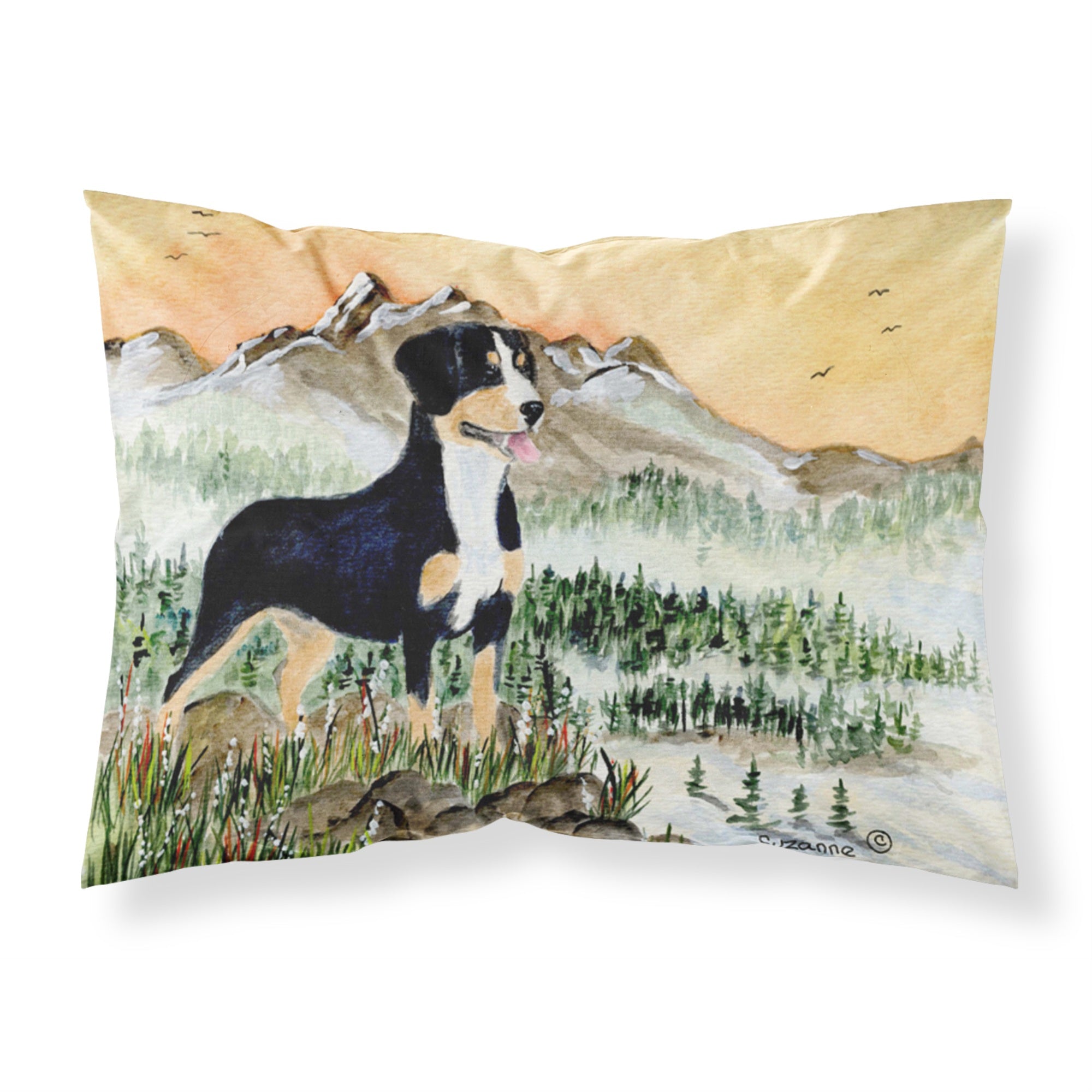 'Caroline'S Treasures Ss8119Pillowcase Entlebucher Mountain Dog Moisture Wicking Fabric Standard Pillowcase, Large, Multicolor'