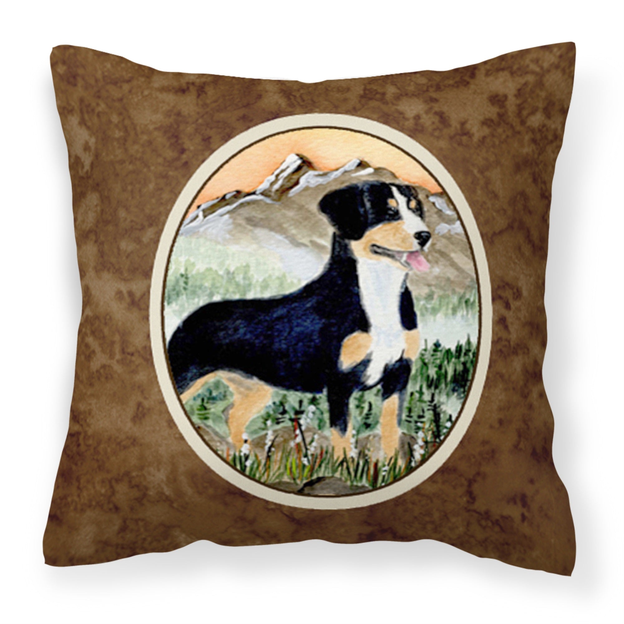 'Caroline'S Treasures Ss8119Pw1414 Entlebucher Mountain Dog Decorative Canvas Fabric Pillow, Large, Multicolor'