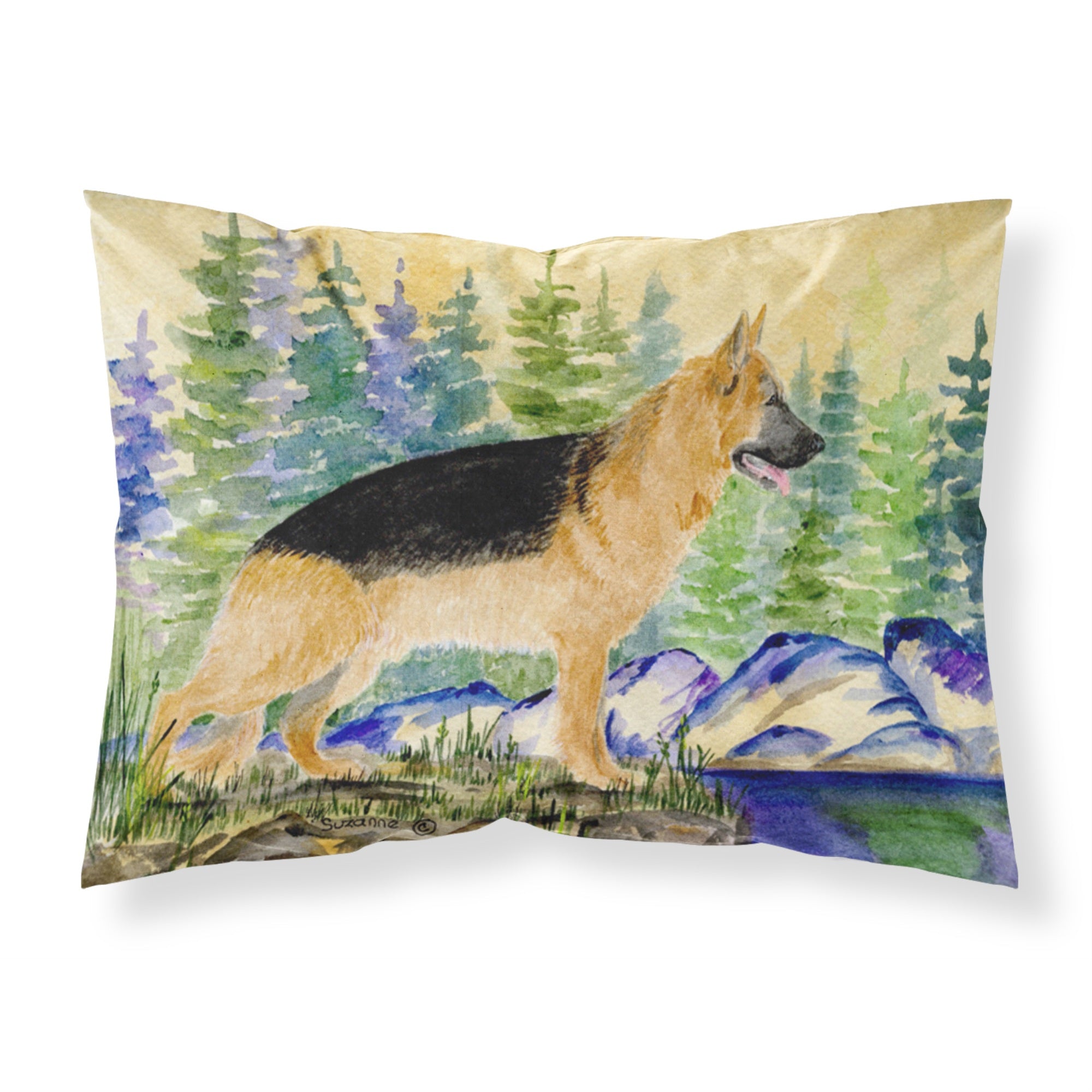 'Caroline'S Treasures Ss8129Pillowcase German Shepherd Moisture Wicking Fabric Standard Pillowcase, Large, Multicolor'