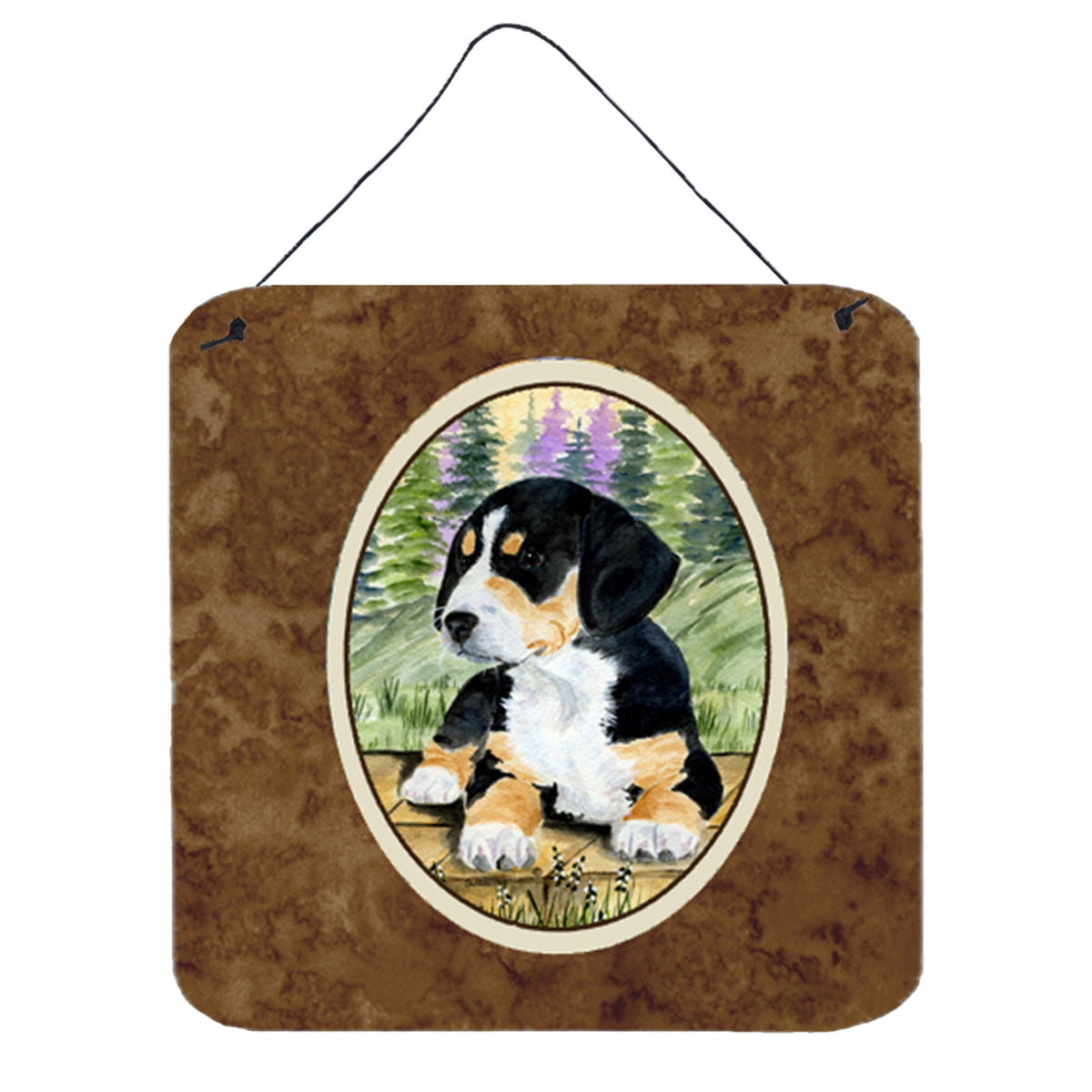 CarolineS Treasures Ss8132Ds66 Entlebucher Mountain Dog Aluminum Metal Wall Or Door Hanging Prints, 6 X 6 Inch  Inch , Multicolor