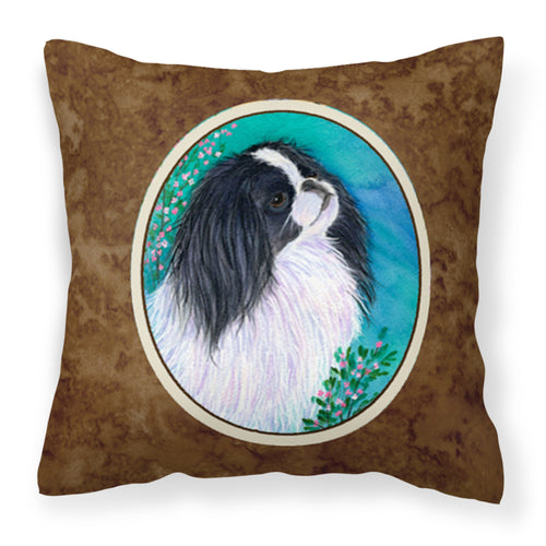 'Caroline'S Treasures Ss8134Pw1414 Japanese Chin Decorative Canvas Fabric Pillow, Large, Multicolor'