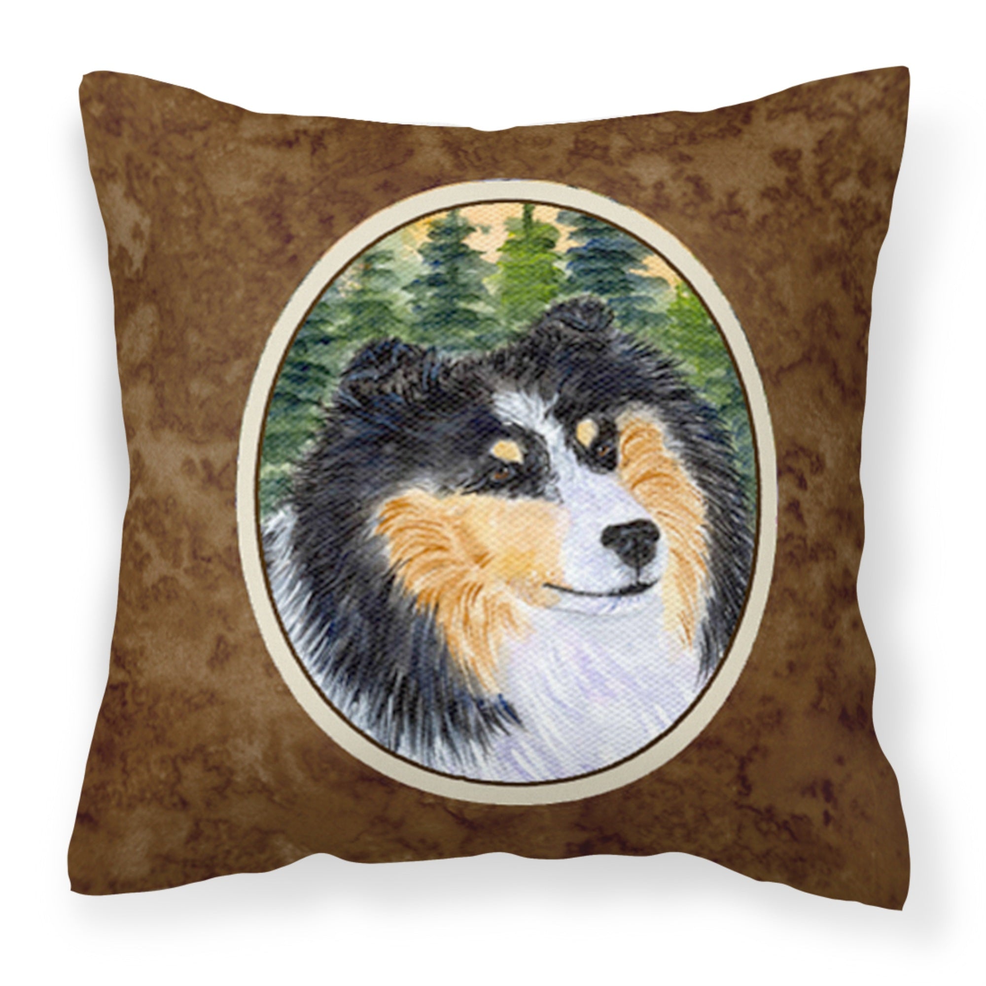 'Caroline'S Treasures Ss8140Pw1414 Sheltie Decorative Canvas Fabric Pillow, Large, Multicolor'