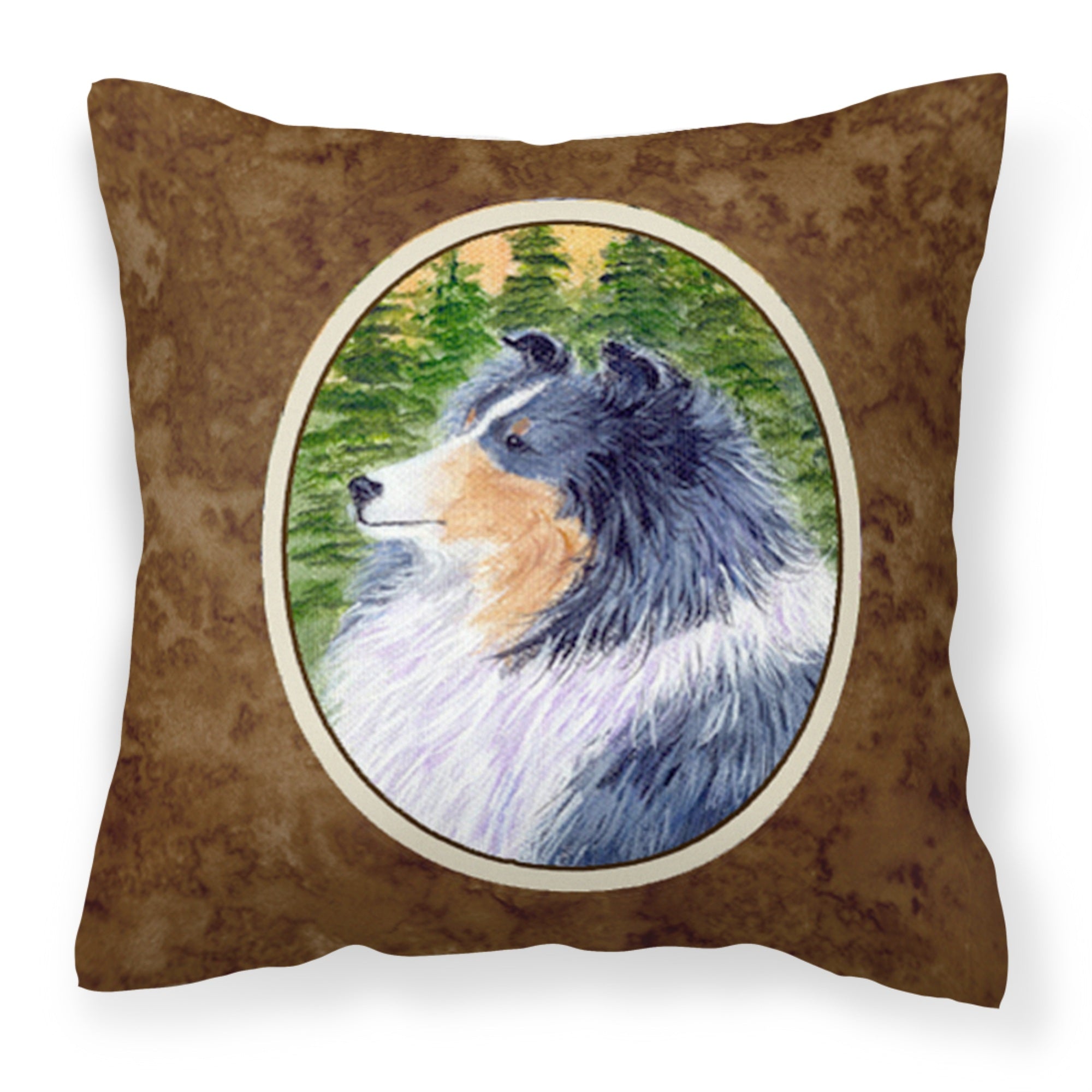 'Caroline'S Treasures Ss8142Pw1414 Sheltie Decorative Canvas Fabric Pillow, Large, Multicolor'