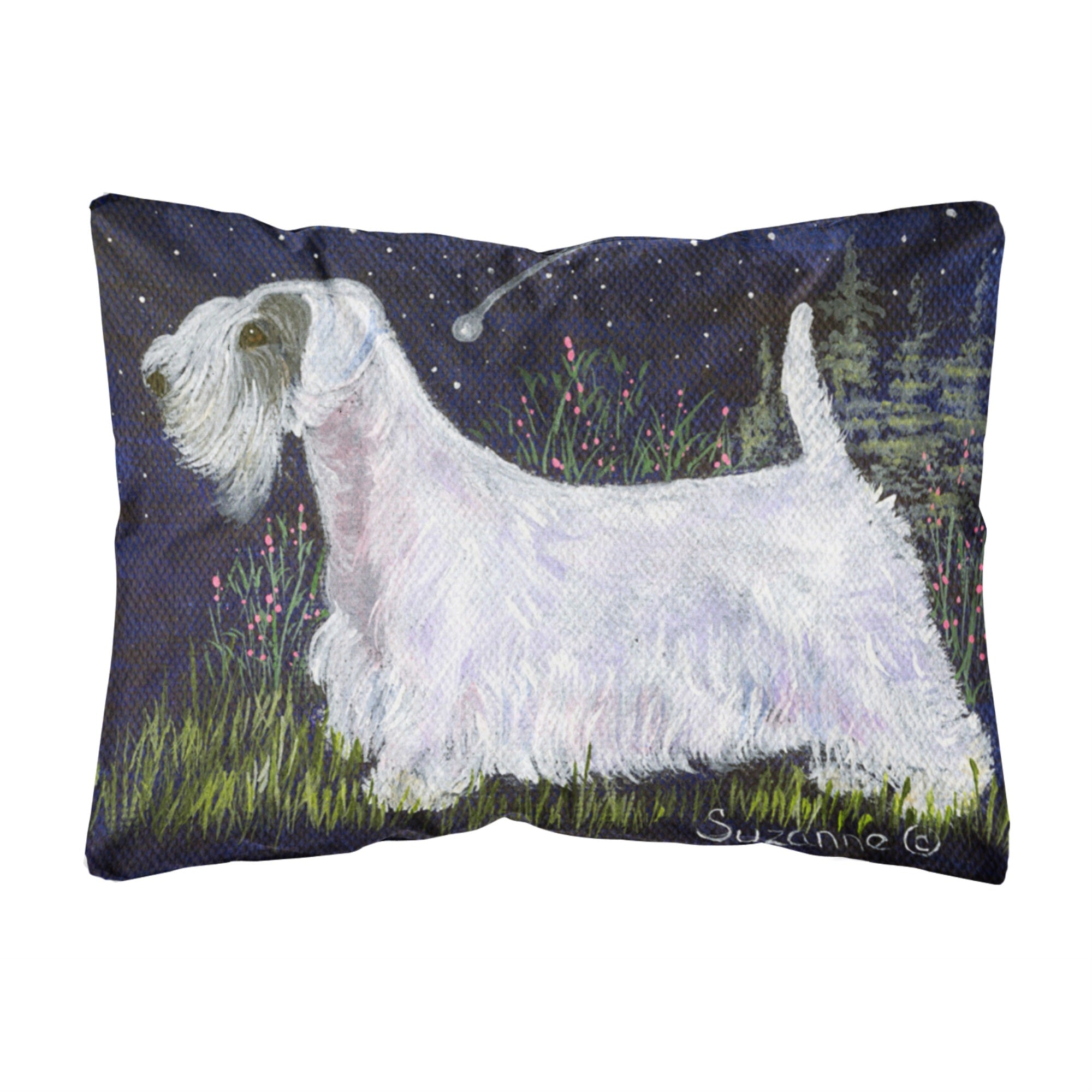 'Caroline'S Treasures Ss8145Pw1216 Sealyham Terrier Decorative Canvas Fabric Pillow, Large, Multicolor'