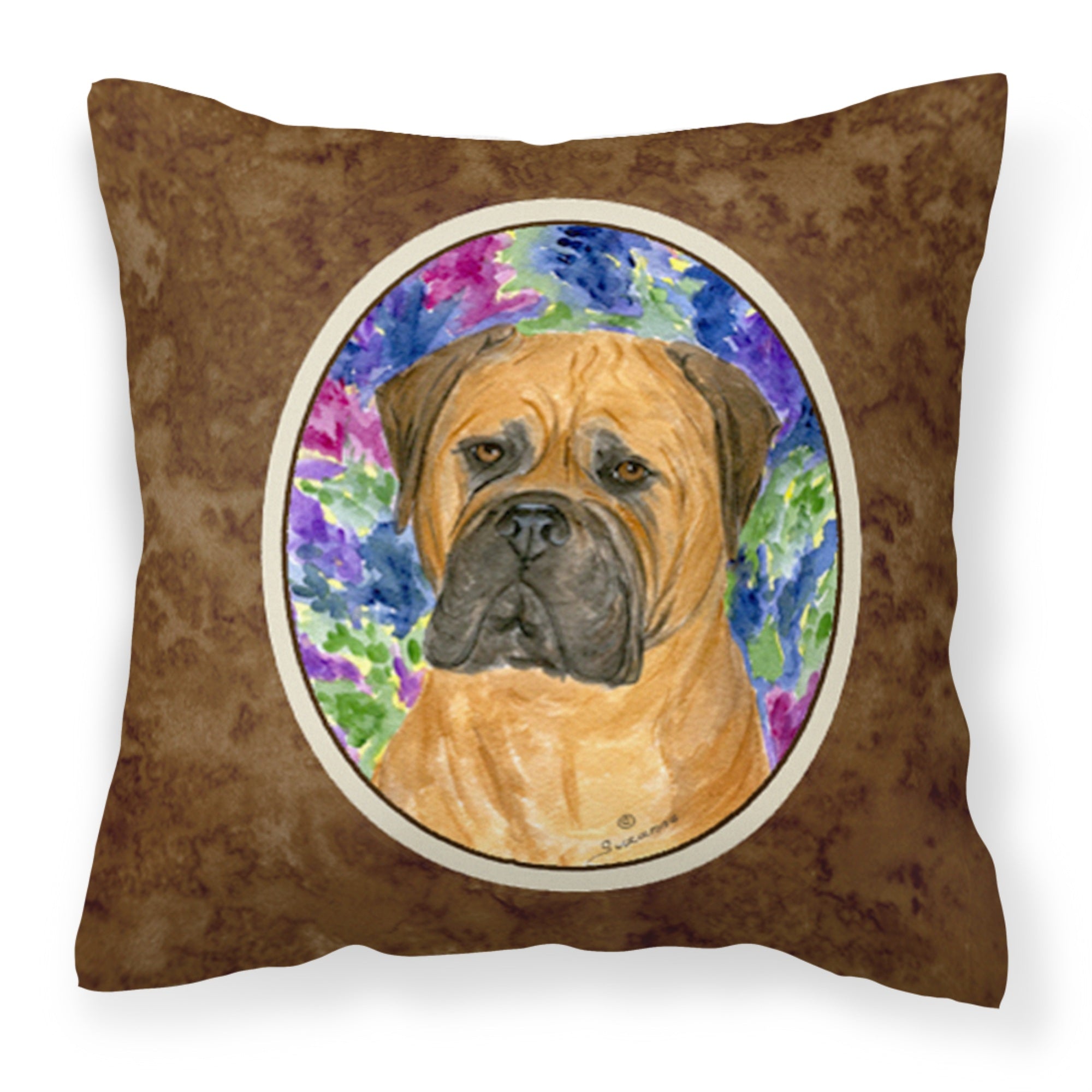 'Caroline'S Treasures Ss8155Pw1414 Bullmastiff Decorative Canvas Fabric Pillow, Large, Multicolor'
