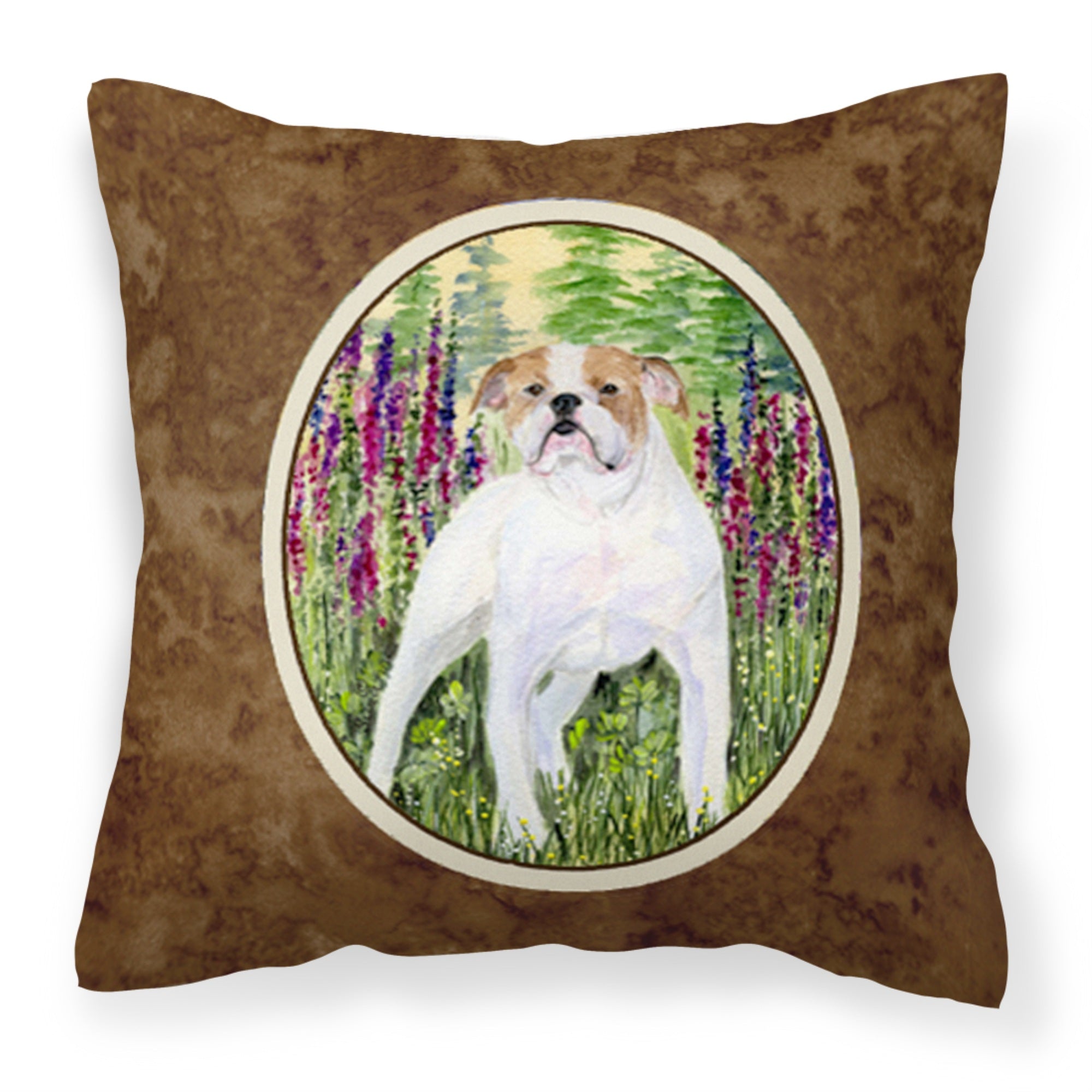 'Caroline'S Treasures Ss8156Pw1414 English Bulldog Decorative Canvas Fabric Pillow, Large, Multicolor'