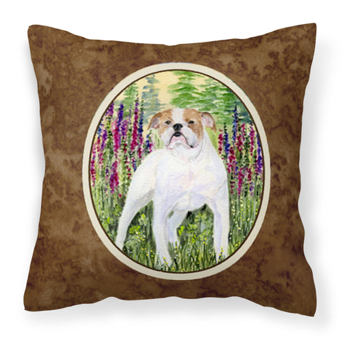 'Caroline'S Treasures Ss8156Pw1414 English Bulldog Decorative Canvas Fabric Pillow, Large, Multicolor'