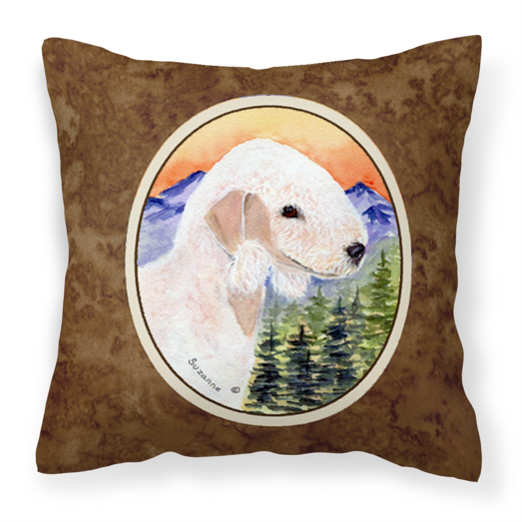 'Caroline'S Treasures Ss8158Pw1414 Bedlington Terrier Decorative Canvas Fabric Pillow, Large, Multicolor'