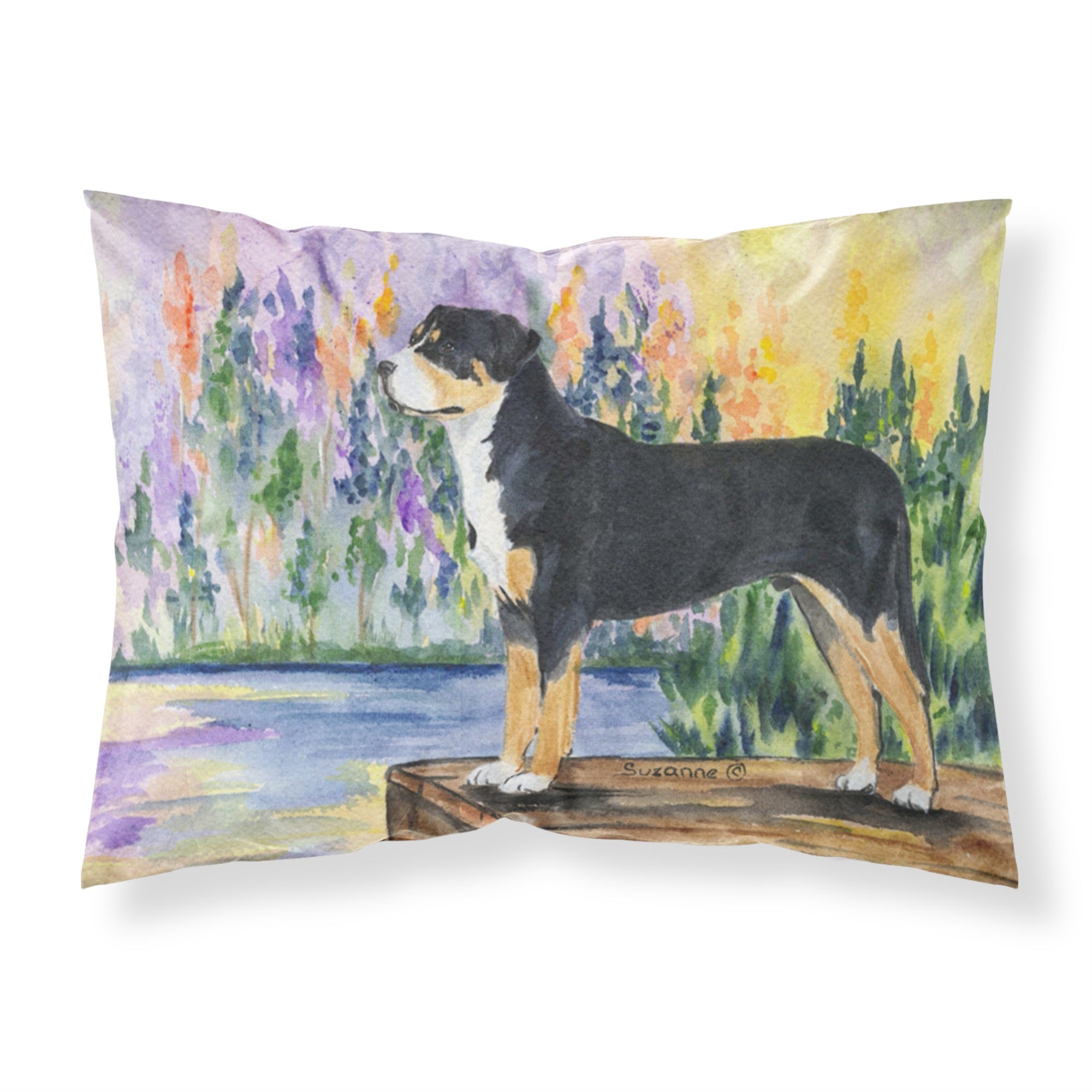 'Caroline'S Treasures Ss8160Pillowcase Greater Swiss Mountain Dog Moisture Wicking Fabric Standard Pillowcase, Large, Multicolo