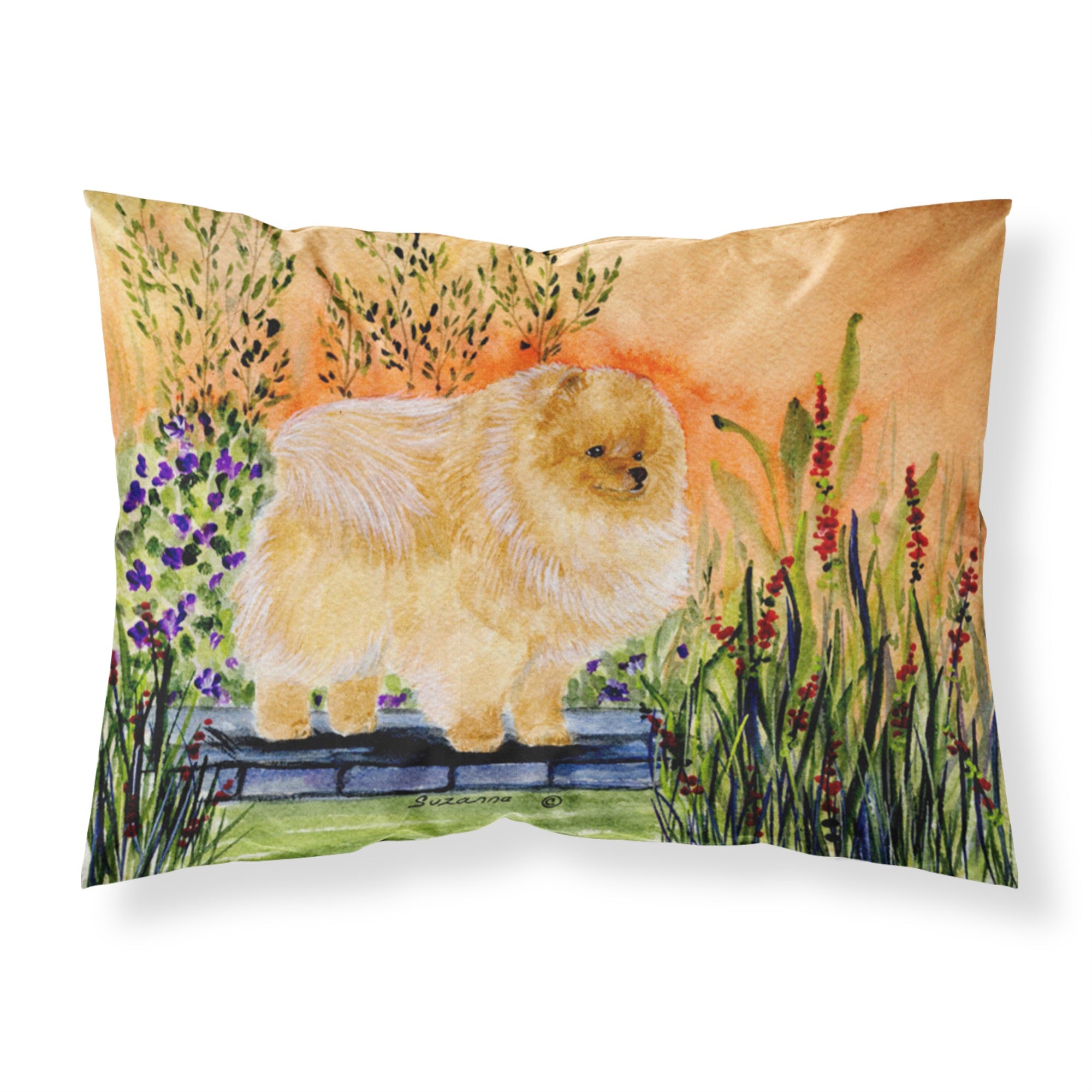 'Caroline'S Treasures Ss8161Pillowcase Pomeranian Moisture Wicking Fabric Standard Pillowcase, Large, Multicolor'