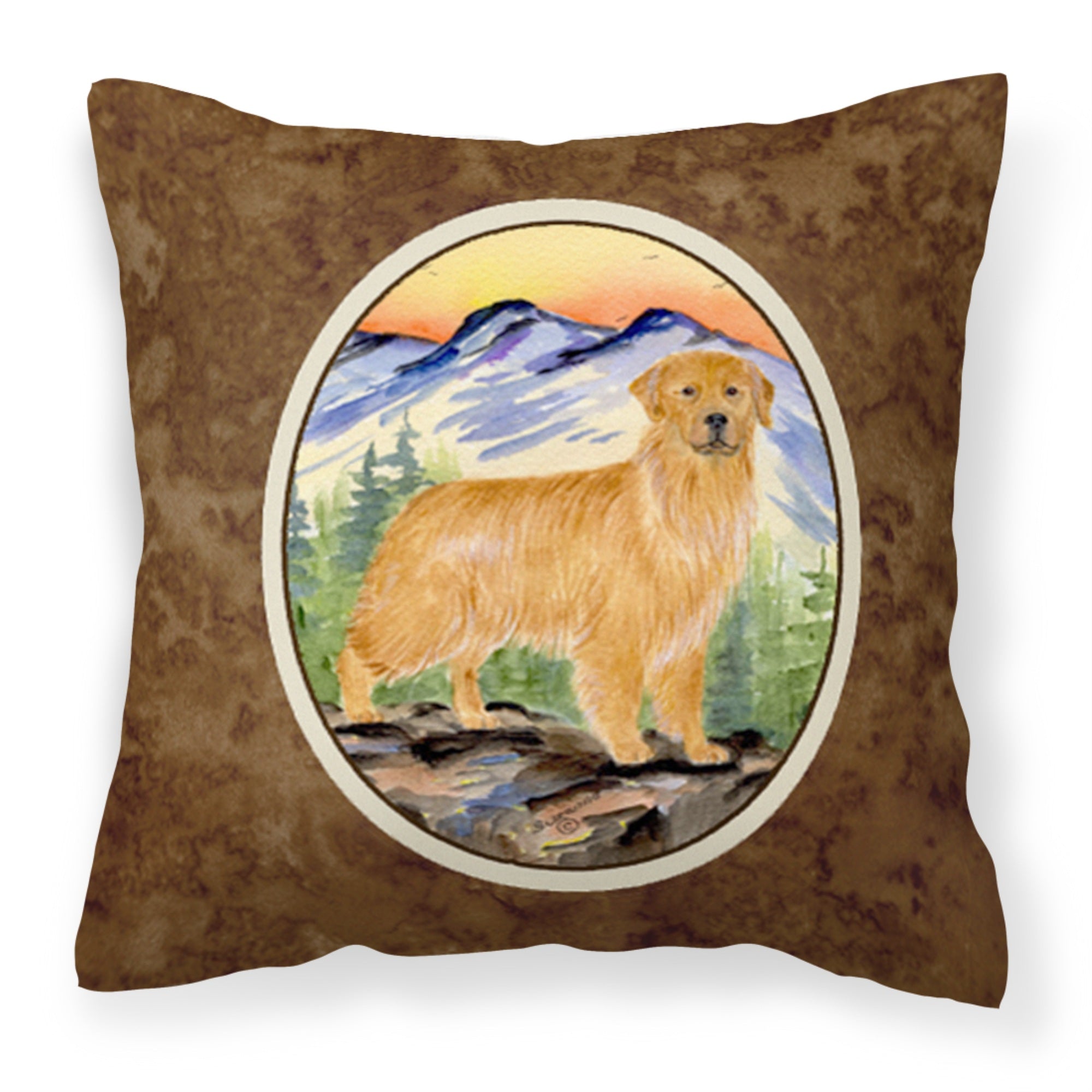 'Caroline'S Treasures Ss8163Pw1414 Golden Retriever Decorative Canvas Fabric Pillow, Large, Multicolor'