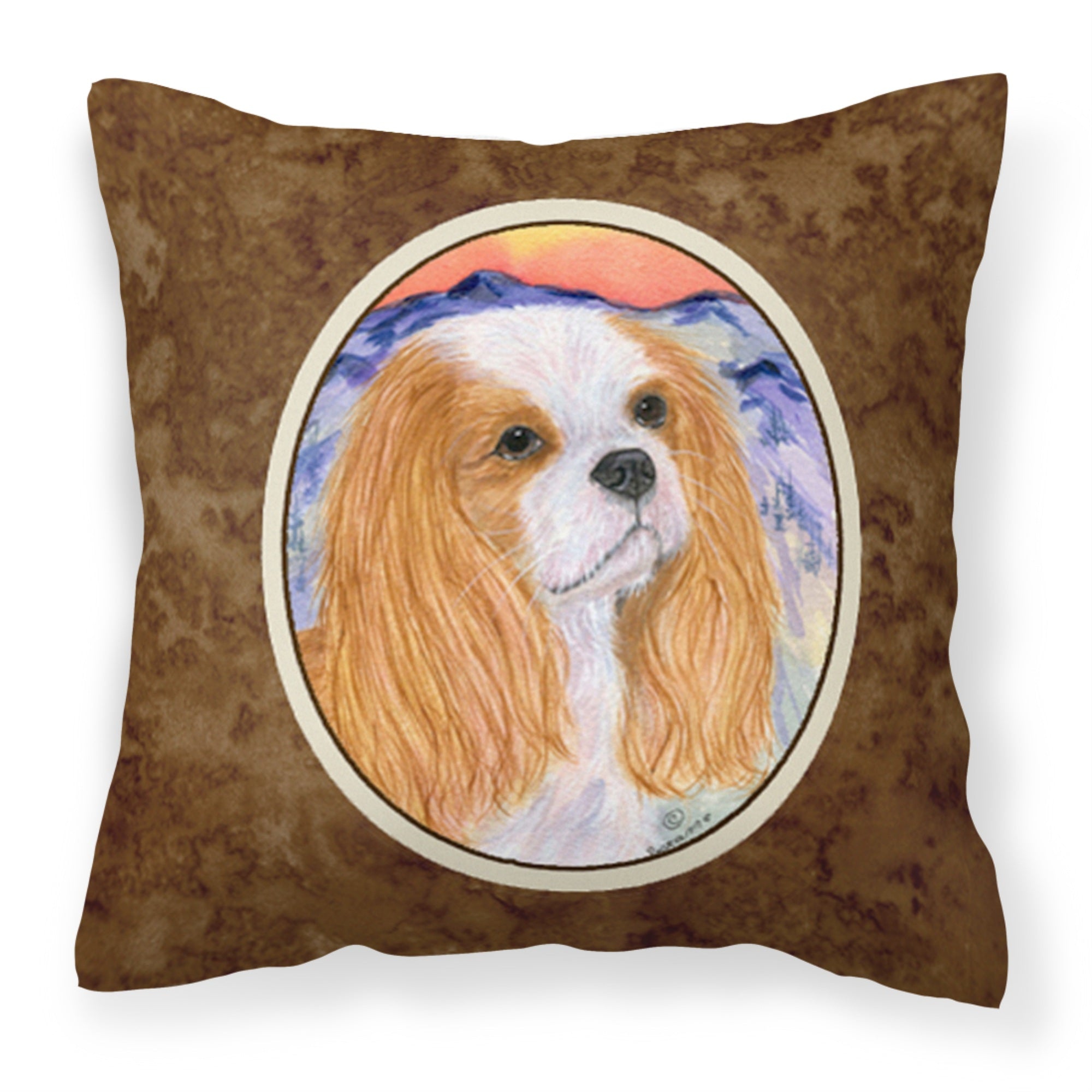 'Caroline'S Treasures Ss8164Pw1414 Cavalier Spaniel Decorative Canvas Fabric Pillow, Large, Multicolor'
