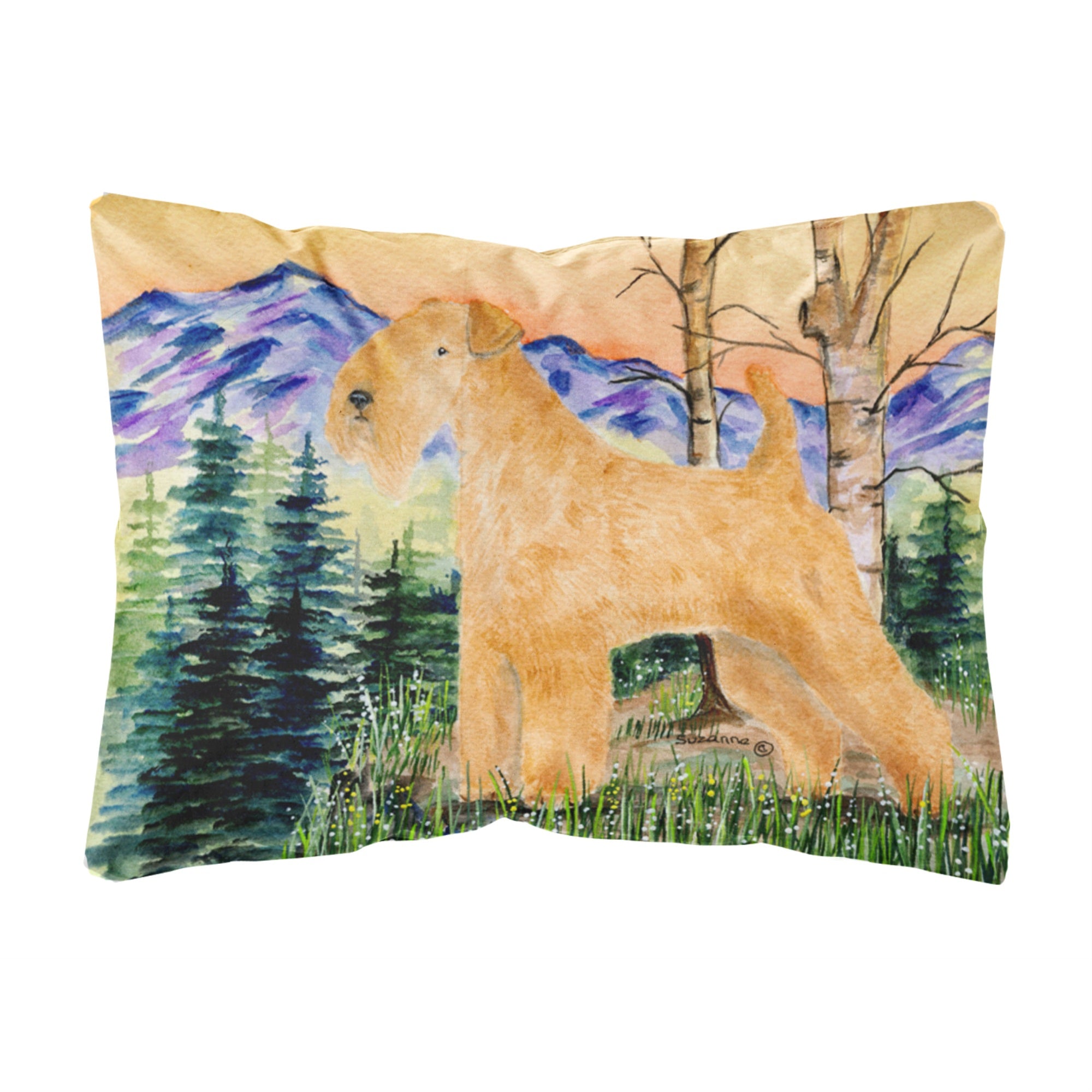 'Caroline'S Treasures Ss8168Pw1216 Lakeland Terrier Decorative Canvas Fabric Pillow, Large, Multicolor'