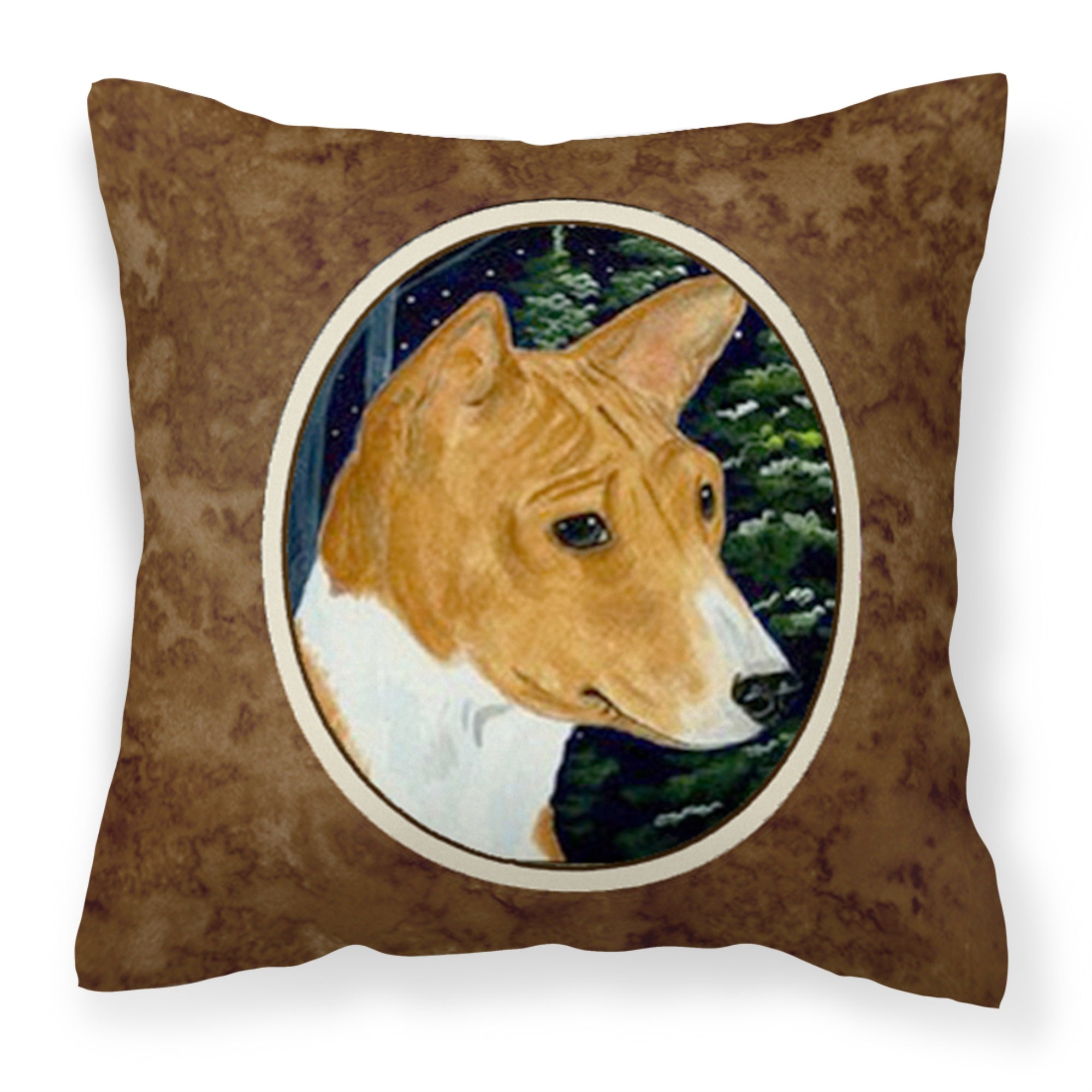 'Caroline'S Treasures Ss8172Pw1414 Basenji Decorative Canvas Fabric Pillow, Large, Multicolor'