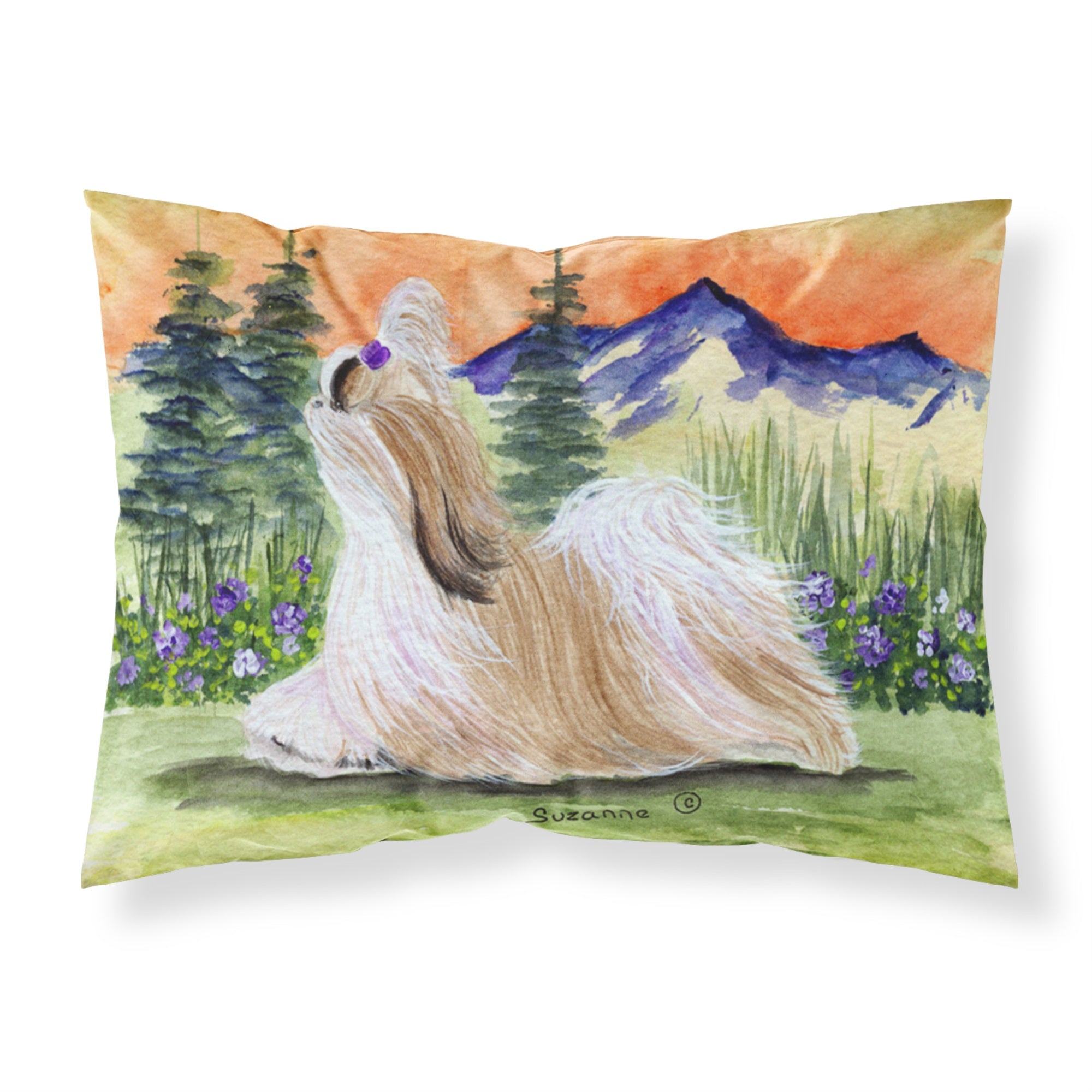 'Caroline'S Treasures Ss8179Pillowcase Shih Tzu Moisture Wicking Fabric Standard Pillowcase, Large, Multicolor'