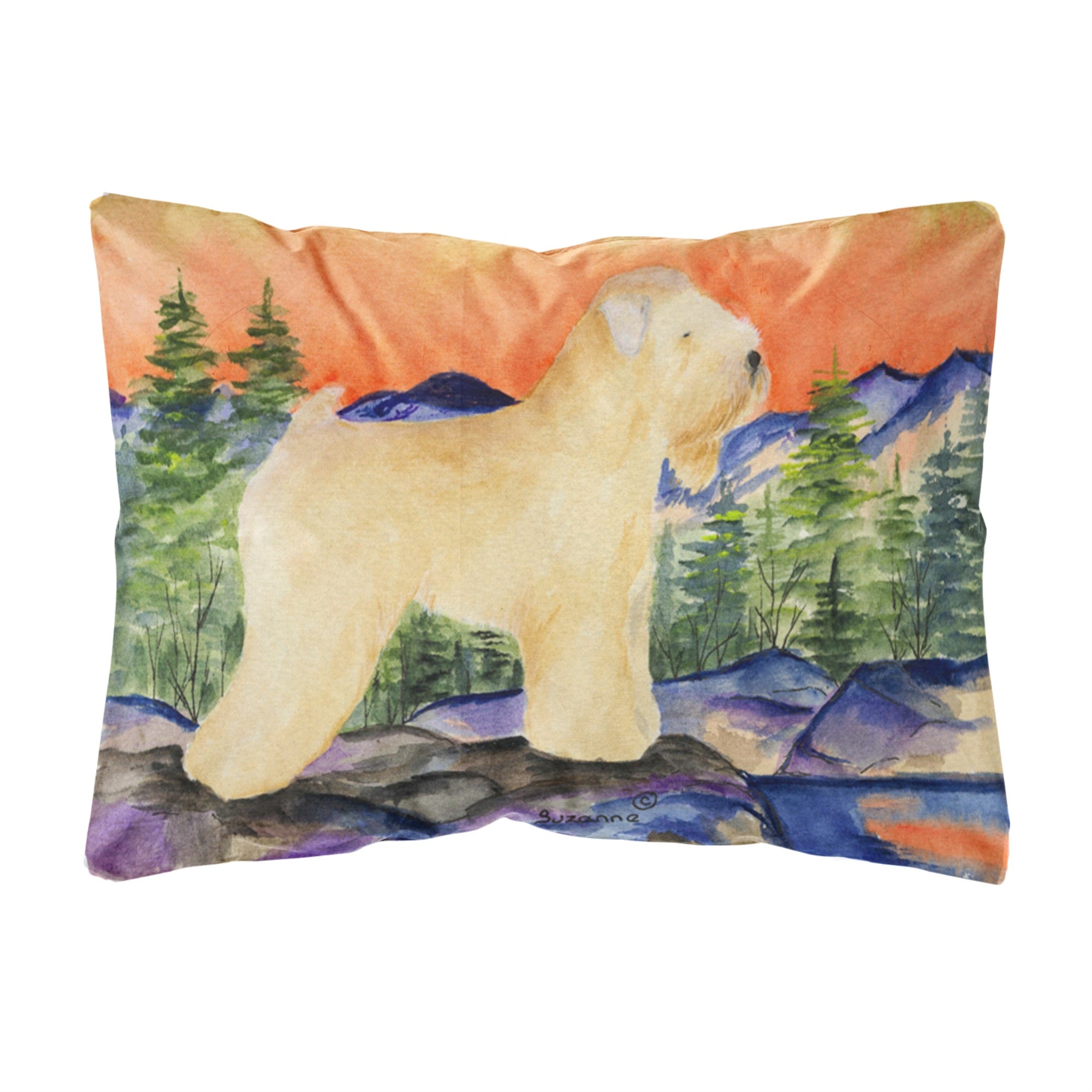 'Caroline'S Treasures Wheaten Terrier Soft Coated Decorative Canvas Fabric Pillow, Large, Multicolor'