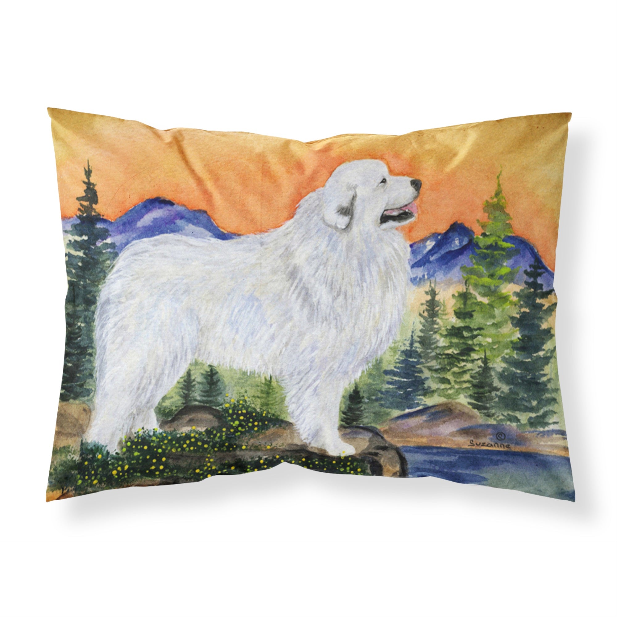 'Caroline'S Treasures Ss8183Pillowcase Great Pyrenees Moisture Wicking Fabric Standard Pillowcase, Large, Multicolor'