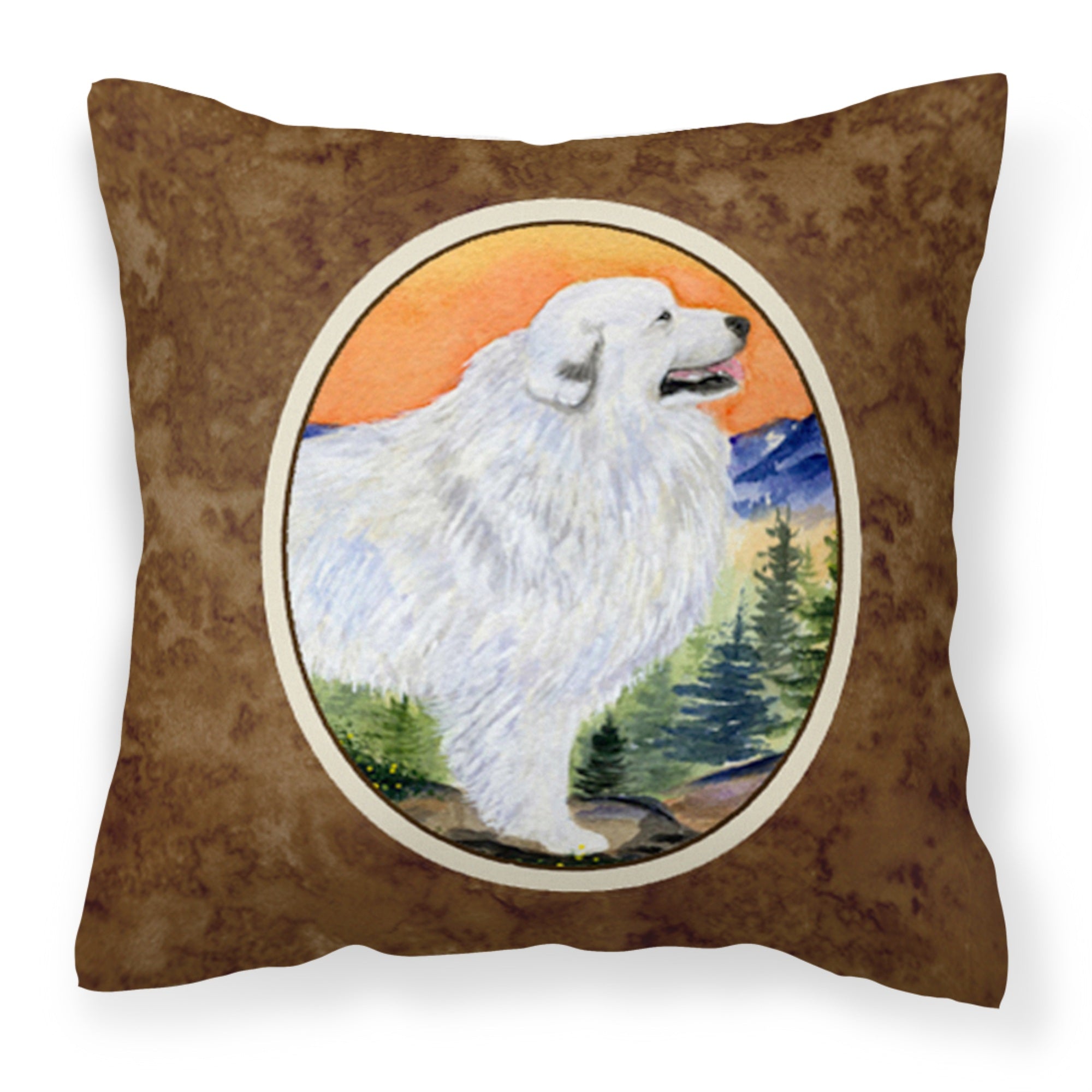 'Caroline'S Treasures Ss8183Pw1414 Great Pyrenees Decorative Canvas Fabric Pillow, Large, Multicolor'