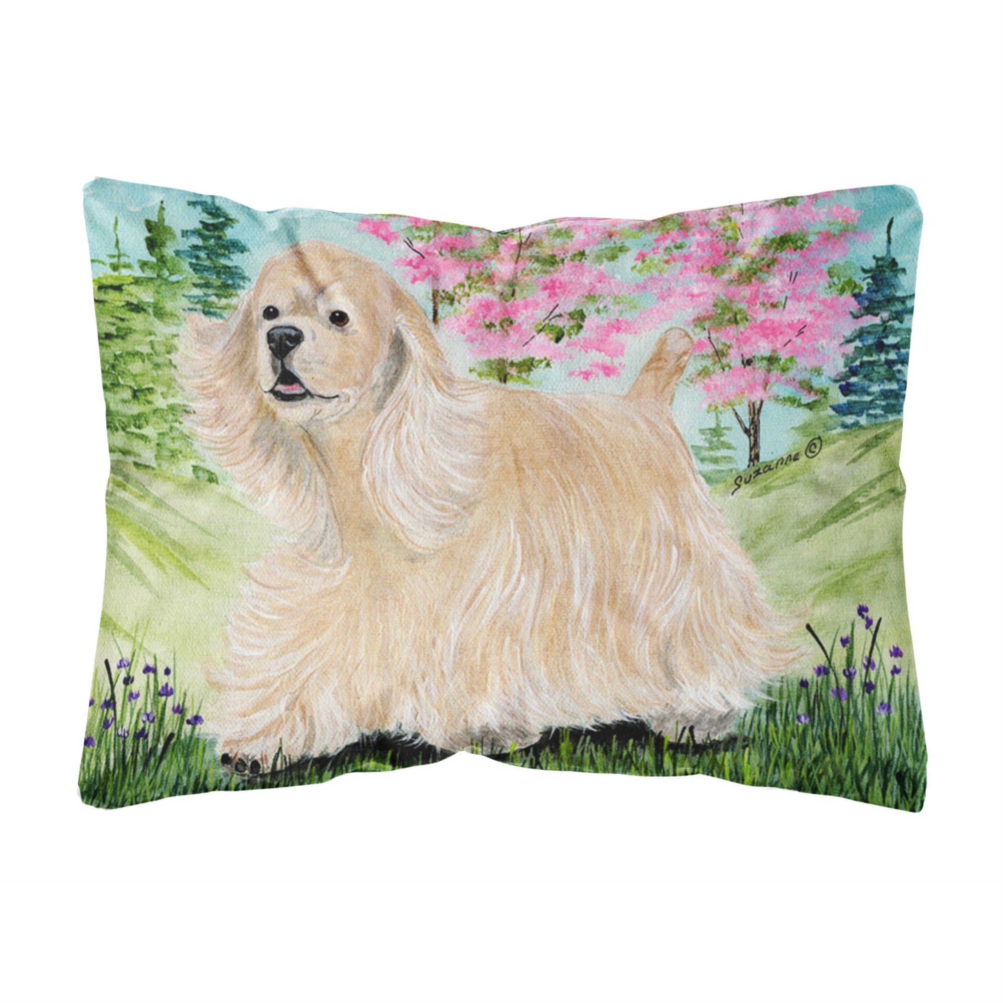 'Caroline'S Treasures Ss8189Pw1216 Cocker Spaniel Decorative Canvas Fabric Pillow, Large, Multicolor'
