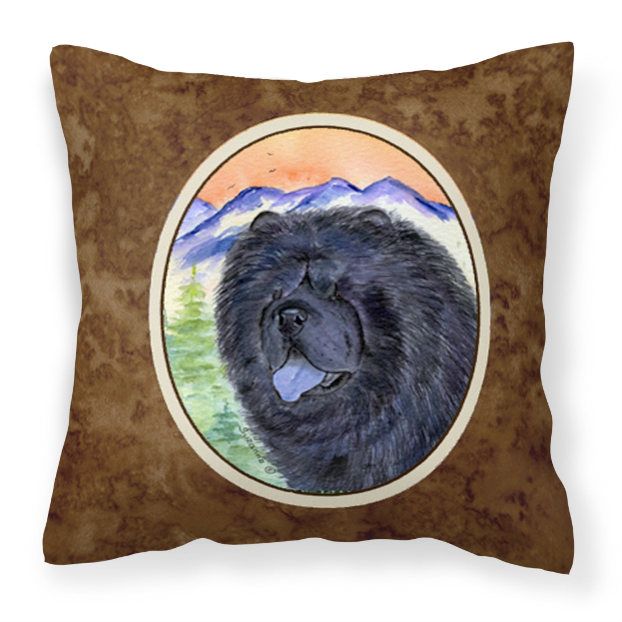 'Caroline'S Treasures Ss8191Pw1414 Chow Chow Decorative Canvas Fabric Pillow, Large, Multicolor'