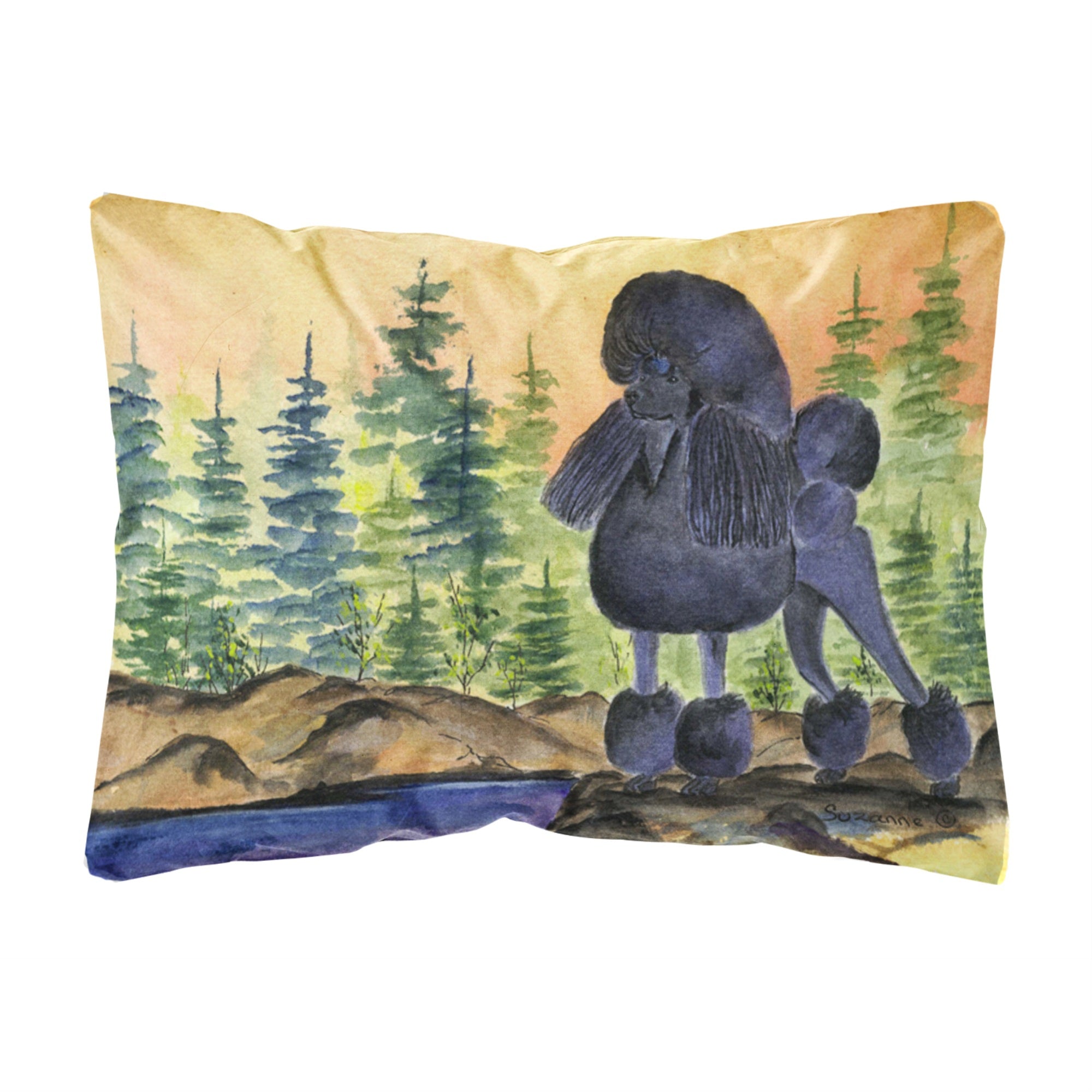 'Caroline'S Treasures Ss8196Pw1216 Poodle Decorative Canvas Fabric Pillow, Large, Multicolor'