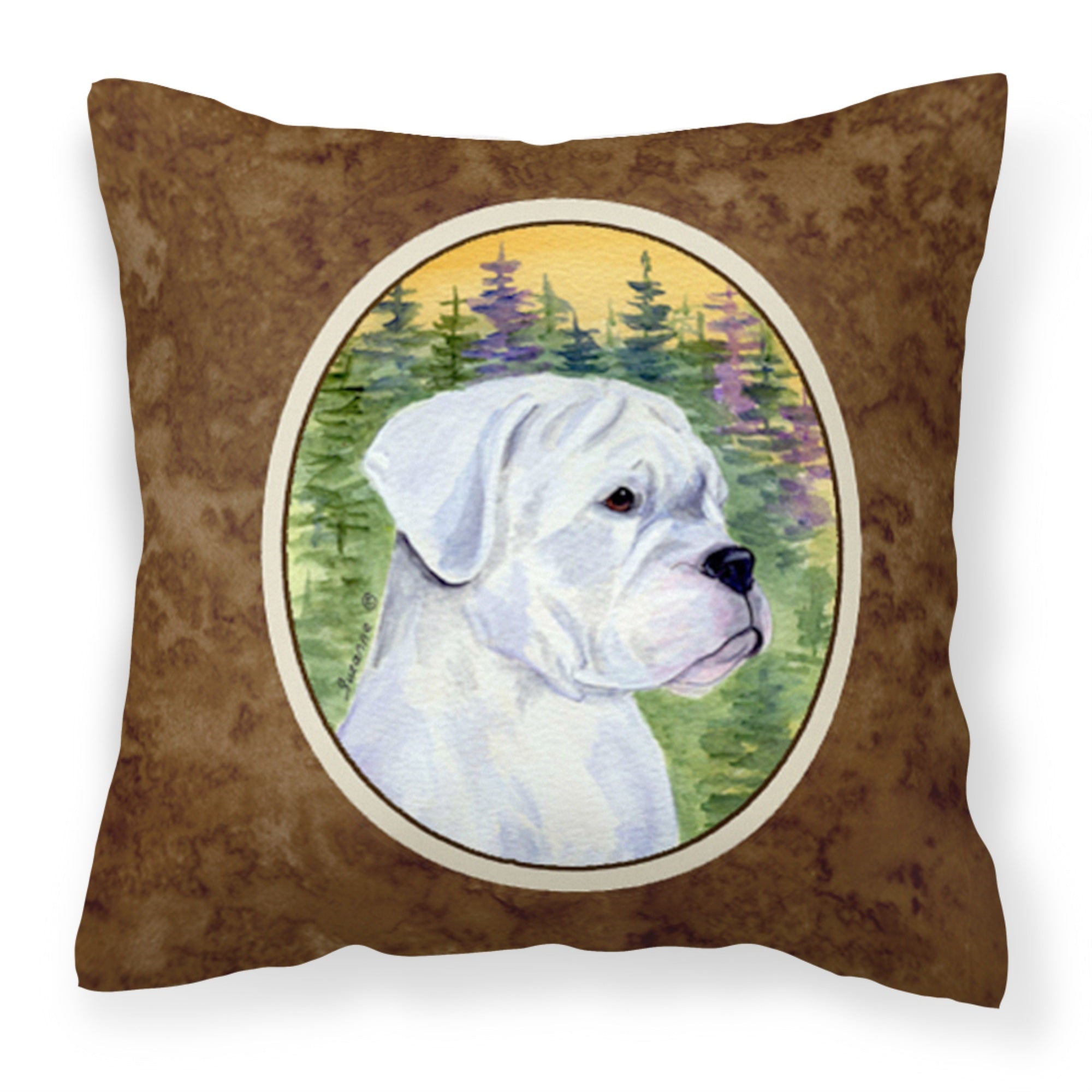 'Caroline'S Treasures Ss8198Pw1414 Boxer Decorative Canvas Fabric Pillow, Large, Multicolor'