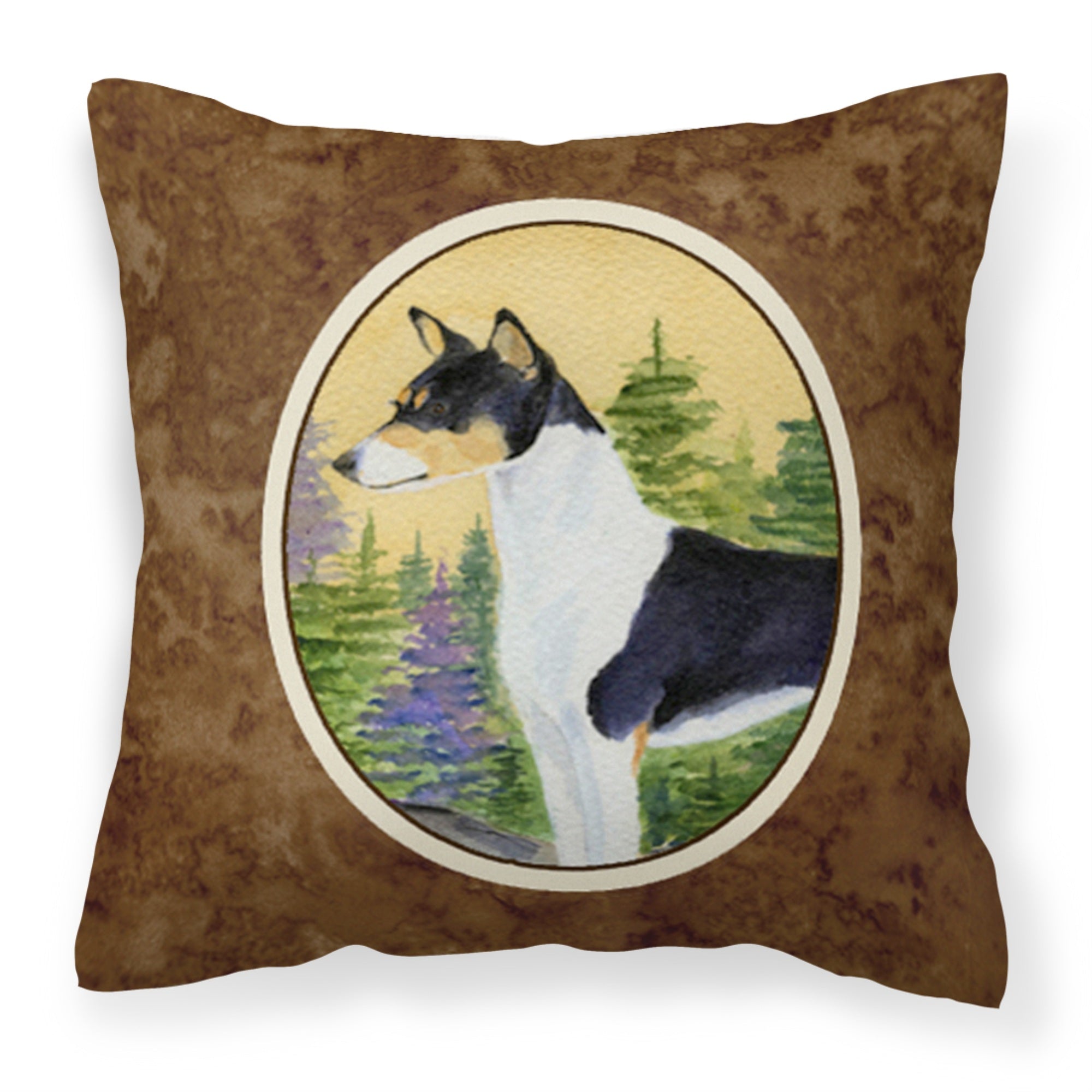 'Caroline'S Treasures Ss8201Pw1414 Basenji Decorative Canvas Fabric Pillow, Large, Multicolor'