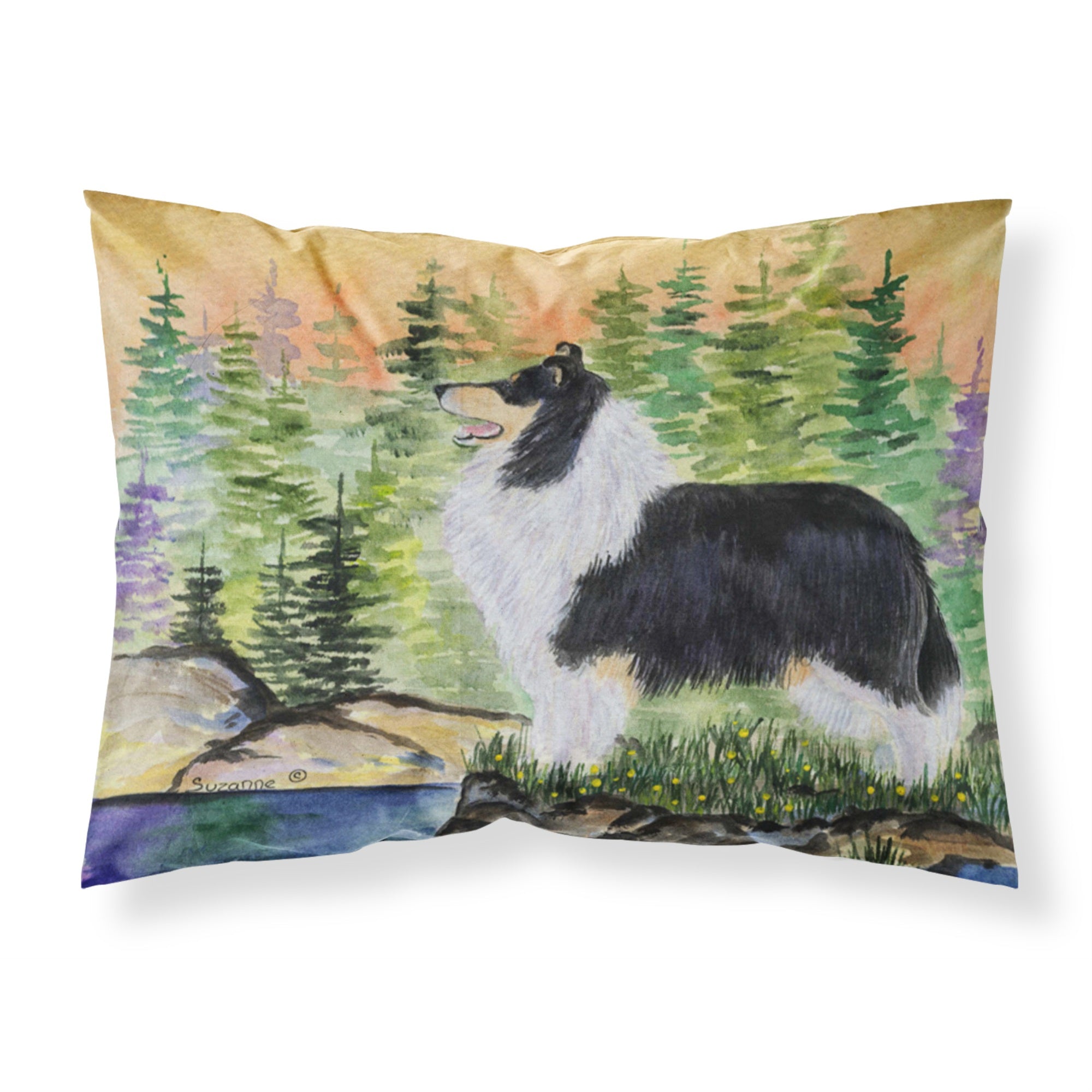 'Caroline'S Treasures Ss8203Pillowcase Collie Moisture Wicking Fabric Standard Pillowcase, Large, Multicolor'