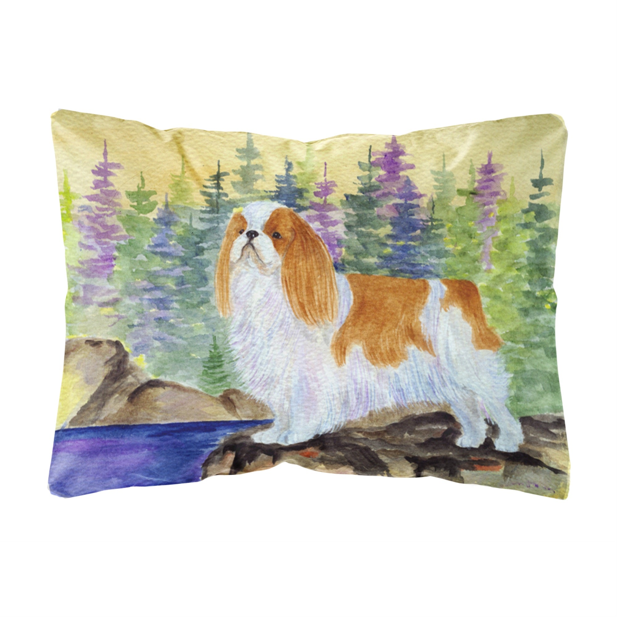 'Caroline'S Treasures Ss8204Pw1216 English Toy Spaniel Decorative Canvas Fabric Pillow, Large, Multicolor'