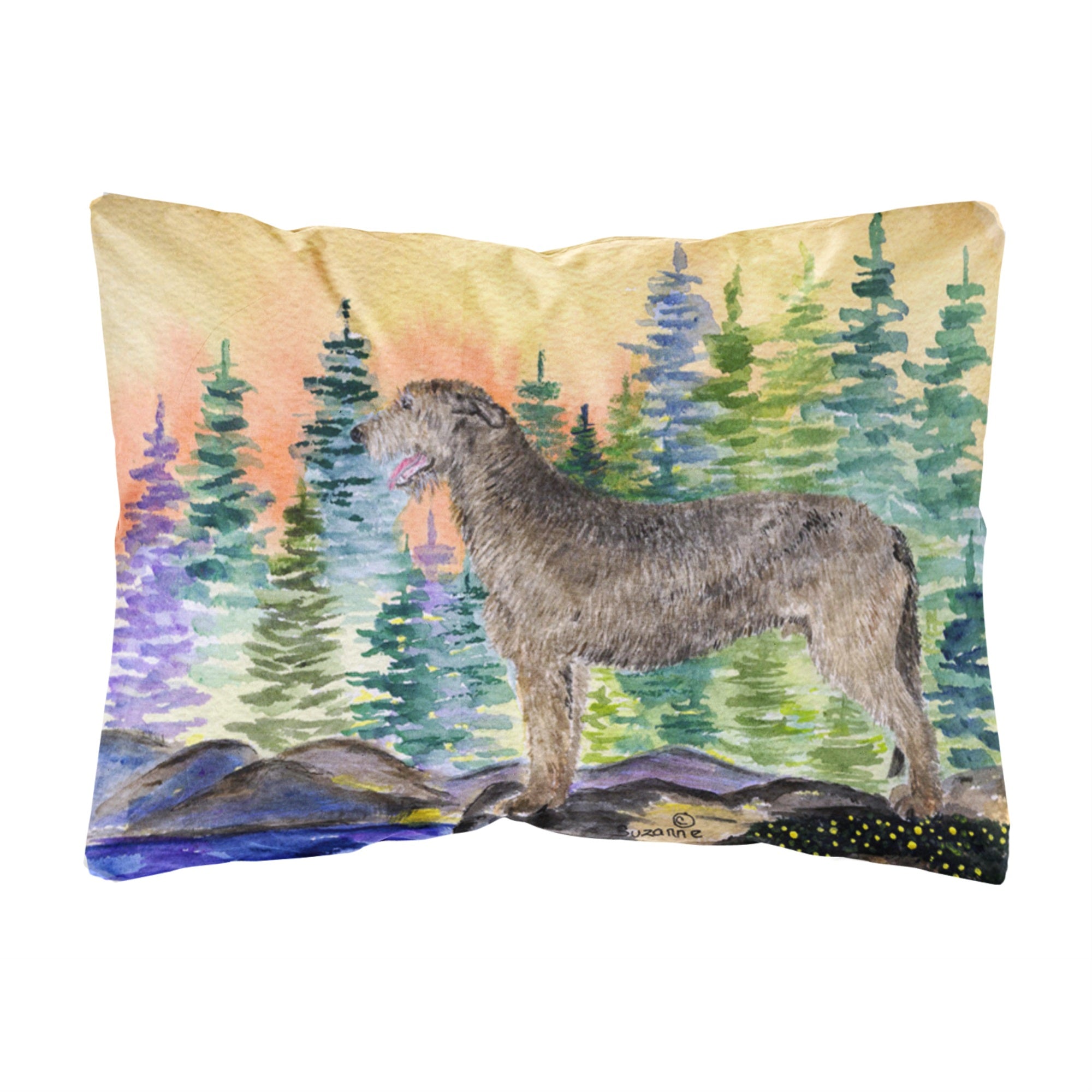 'Caroline'S Treasures Ss8205Pw1216 Irish Wolfhound Decorative Canvas Fabric Pillow, Large, Multicolor'