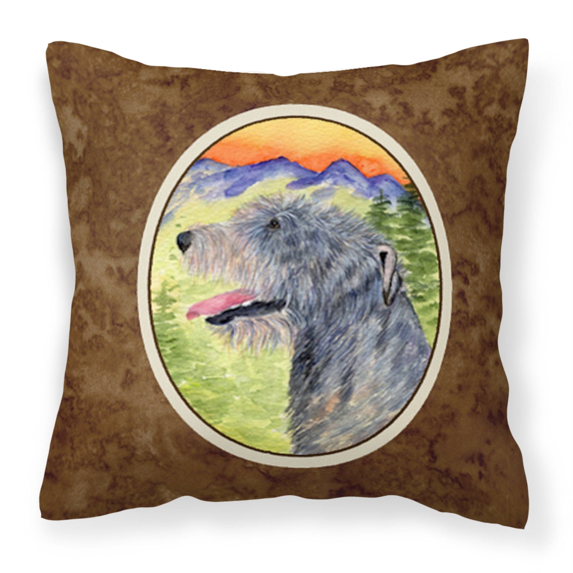 'Caroline'S Treasures Ss8209Pw1414 Irish Wolfhound Decorative Canvas Fabric Pillow, Large, Multicolor'