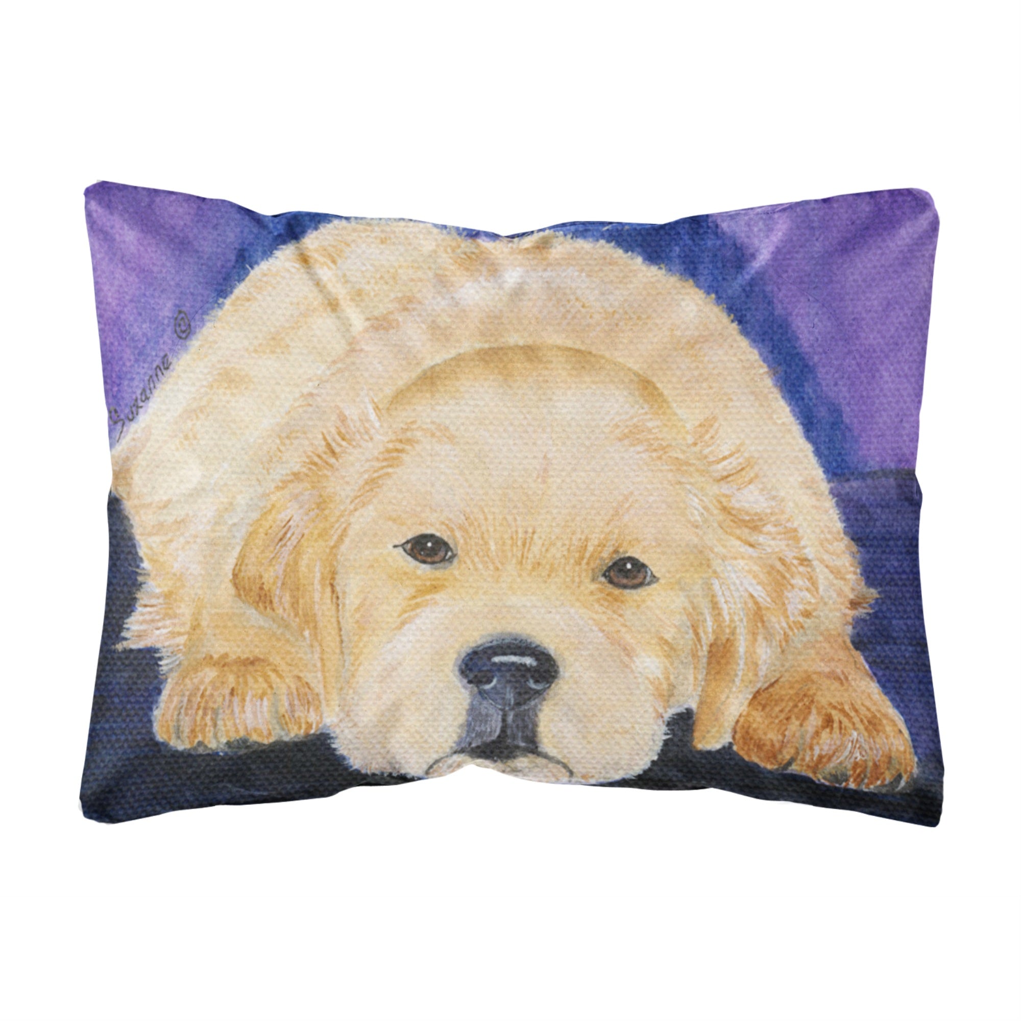'Caroline'S Treasures Ss8212Pw1216 Golden Retriever Decorative Canvas Fabric Pillow, Large, Multicolor'