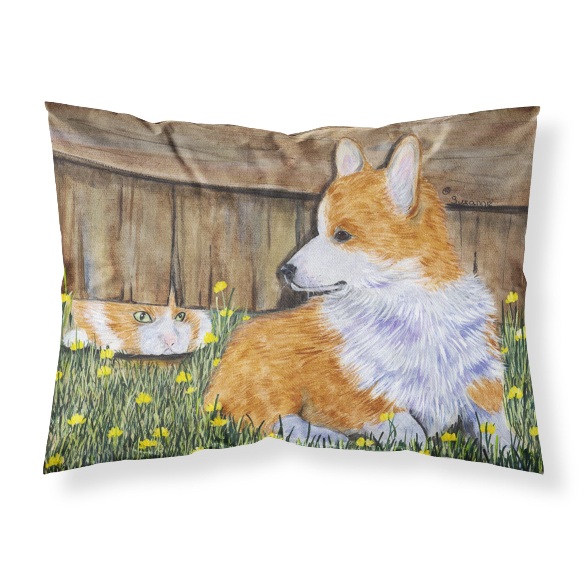 'Caroline'S Treasures Ss8213Pillowcase Corgi Moisture Wicking Fabric Standard Pillowcase, Large, Multicolor'