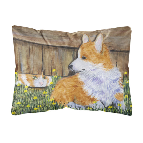 'Caroline'S Treasures Ss8213Pw1216 Corgi Decorative Canvas Fabric Pillow, Large, Multicolor'