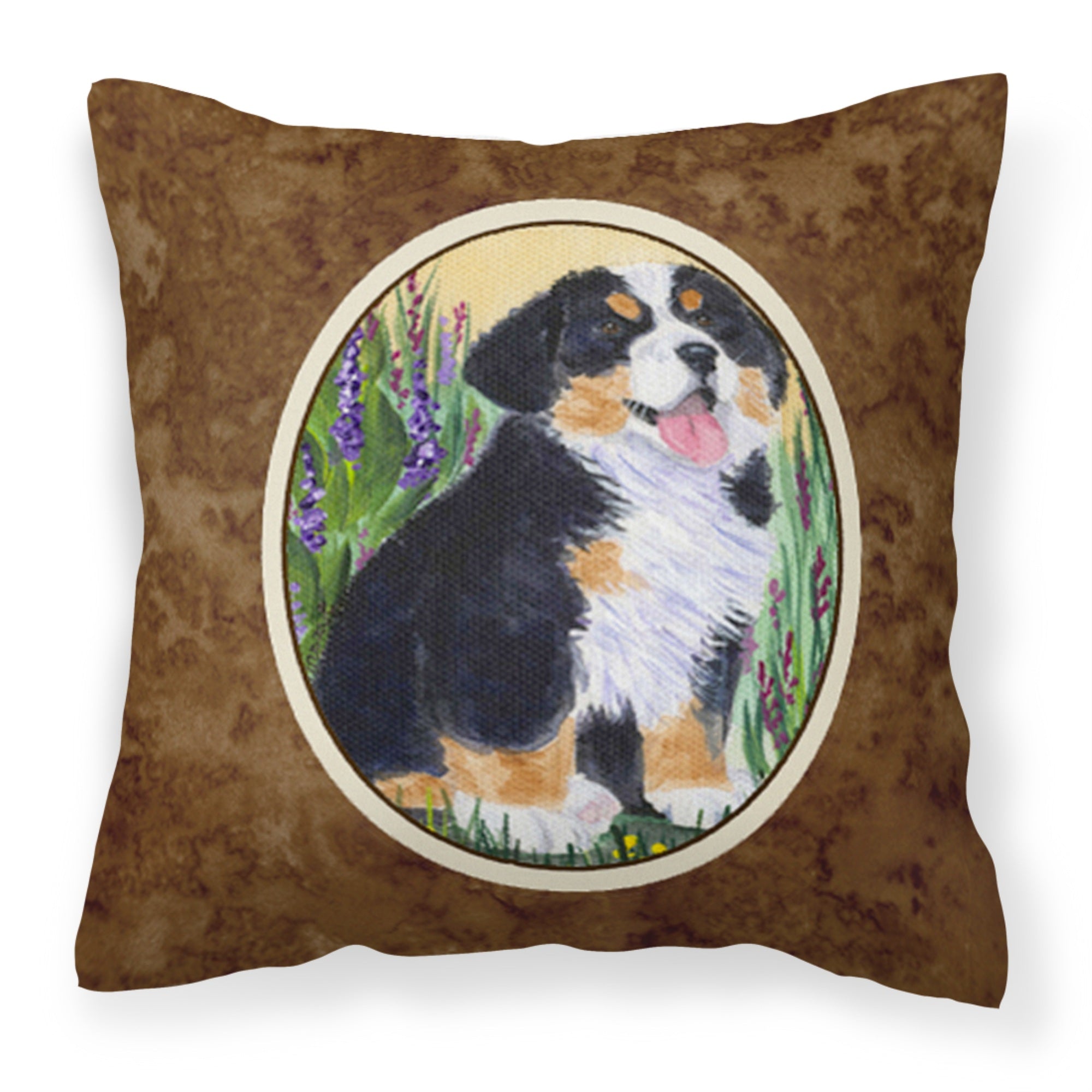 'Caroline'S Treasures Ss8215Pw1414 Bernese Mountain Dog Decorative Canvas Fabric Pillow, Large, Multicolor'