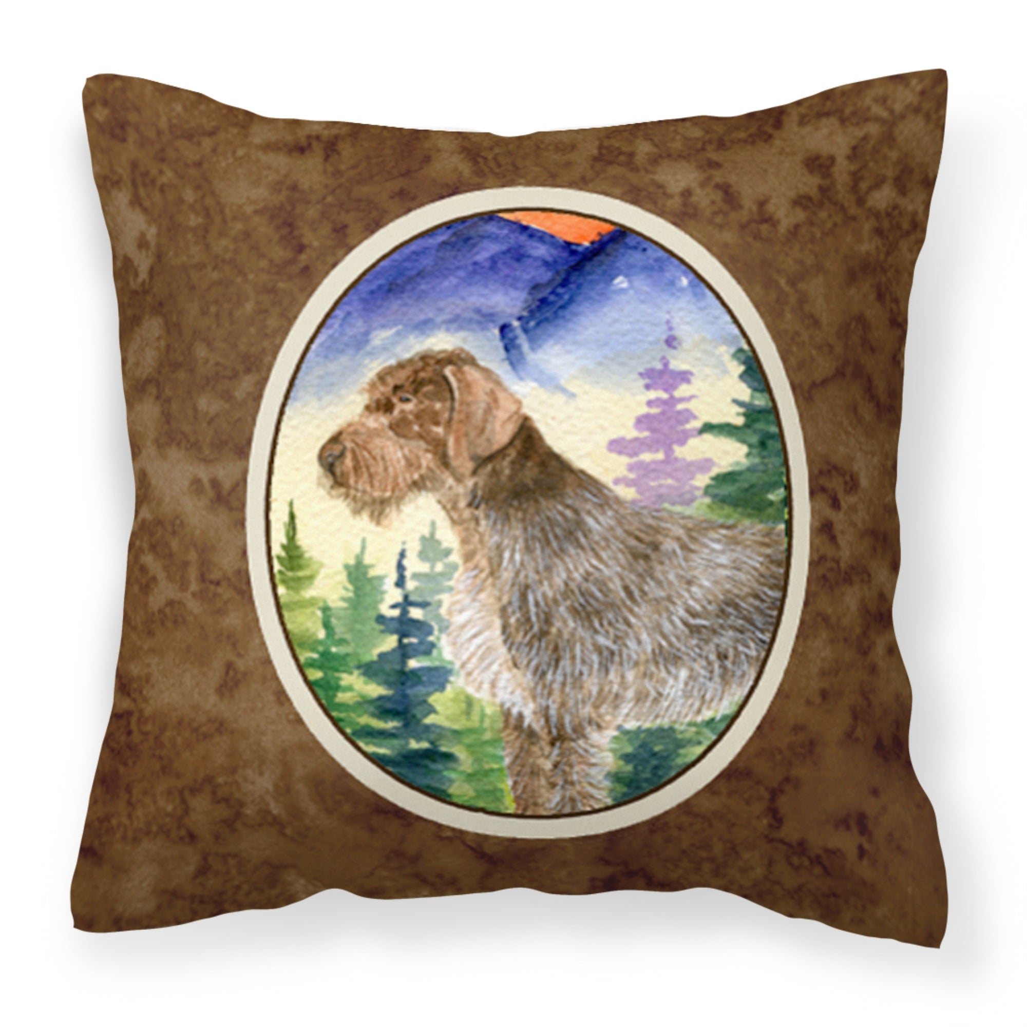 'Caroline'S Treasures Ss8226Pw1414 German Wirehaired Pointer Decorative Canvas Fabric Pillow, Large, Multicolor'
