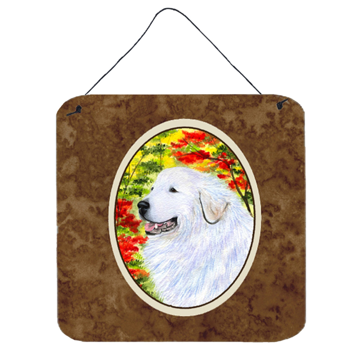 CarolineS Treasures Ss8235Ds66 Great Pyrenees Aluminum Metal Wall Or Door Hanging Prints, 6 X 6 Inch  Inch , Multicolor