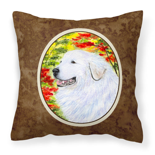 'Caroline'S Treasures Ss8235Pw1414 Great Pyrenees Decorative Canvas Fabric Pillow, Large, Multicolor'