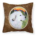 'Caroline'S Treasures Ss8236Pw1414 Great Pyrenees Decorative Canvas Fabric Pillow, Large, Multicolor'