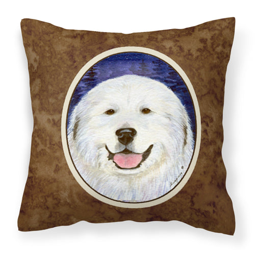 'Caroline'S Treasures Ss8242Pw1414 Great Pyrenees Decorative Canvas Fabric Pillow, Large, Multicolor'