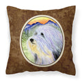 'Caroline'S Treasures Ss8244Pw1414 Bearded Collie Decorative Canvas Fabric Pillow, Large, Multicolor'