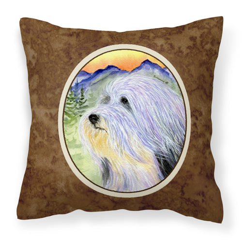 'Caroline'S Treasures Ss8244Pw1414 Bearded Collie Decorative Canvas Fabric Pillow, Large, Multicolor'