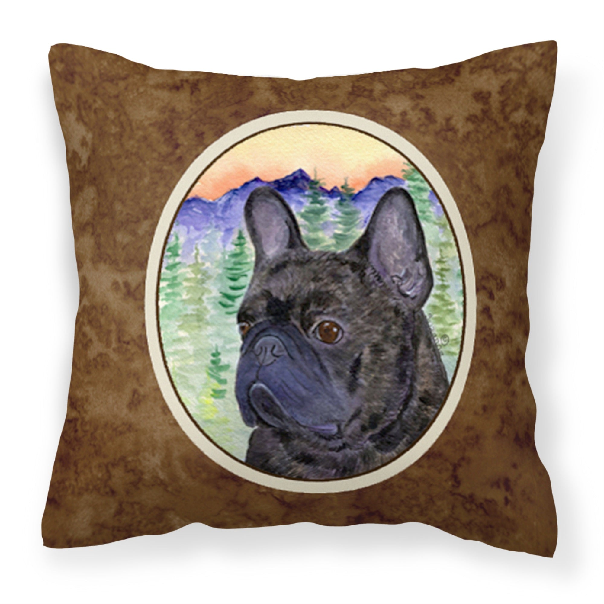 'Caroline'S Treasures Ss8257Pw1414 French Bulldog Decorative Canvas Fabric Pillow, Large, Multicolor'