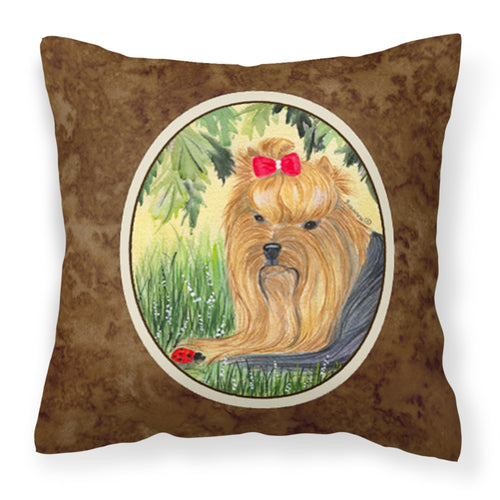 'Caroline'S Treasures Ss8258Pw1414 Yorkie Decorative Canvas Fabric Pillow, Large, Multicolor'