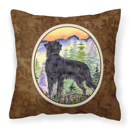 'Caroline'S Treasures Ss8263Pw1414 Flat Coated Retriever Decorative Canvas Fabric Pillow, Large, Multicolor'