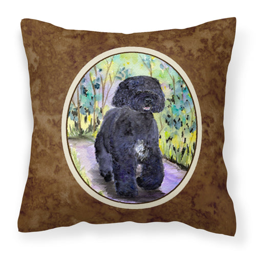'Caroline'S Treasures Ss8264Pw1414 Portuguese Water Dog Decorative Canvas Fabric Pillow, Large, Multicolor'