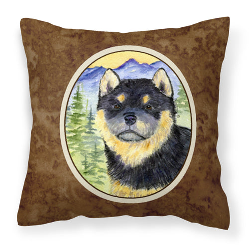 'Caroline'S Treasures Ss8274Pw1414 Shiba Inu Decorative Canvas Fabric Pillow, Large, Multicolor'