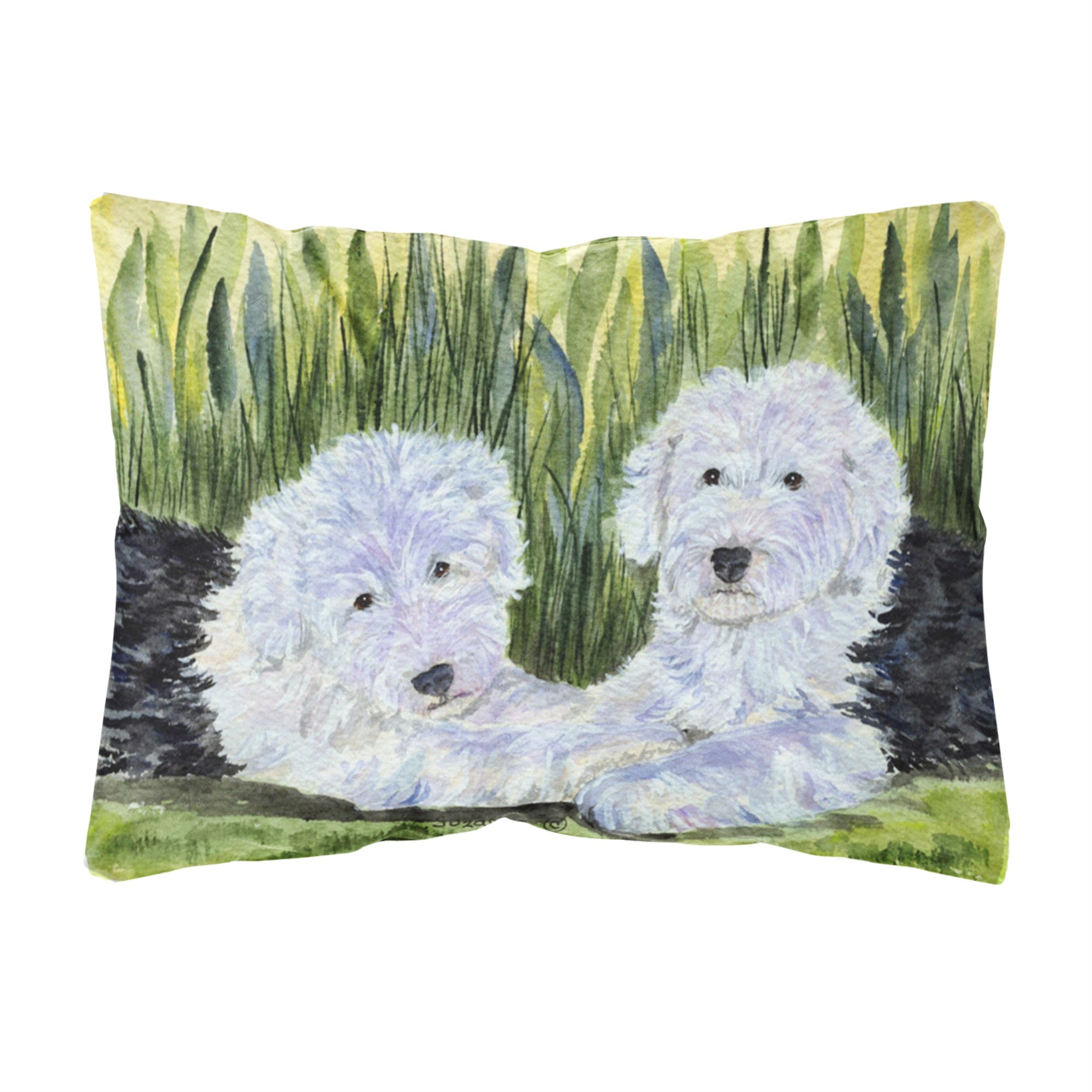'Caroline'S Treasures Ss8282Pw1216 Old English Sheepdog Decorative Canvas Fabric Pillow, Large, Multicolor'